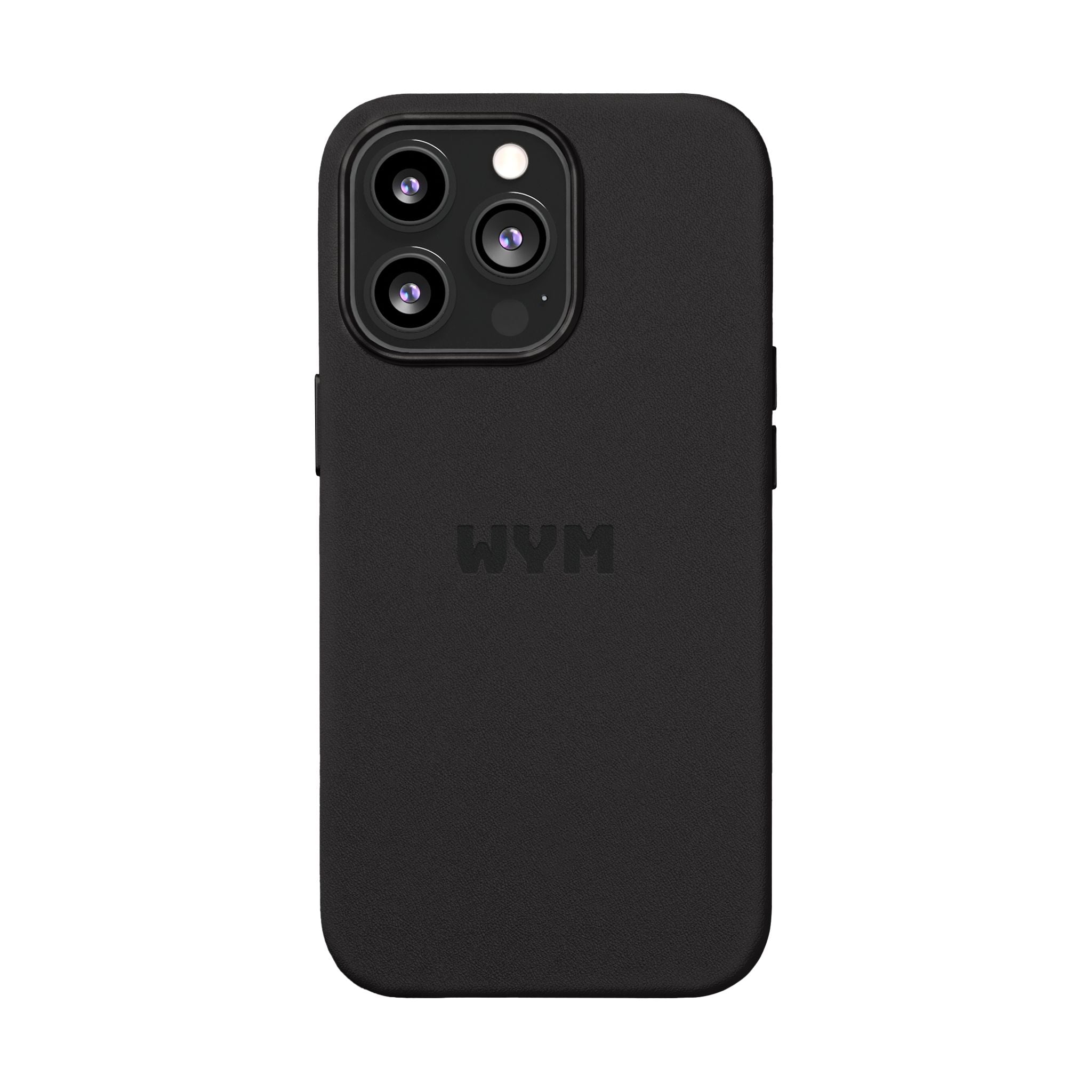 Engraved PU Leather Phone Case – Custom Monogrammed Black Cover