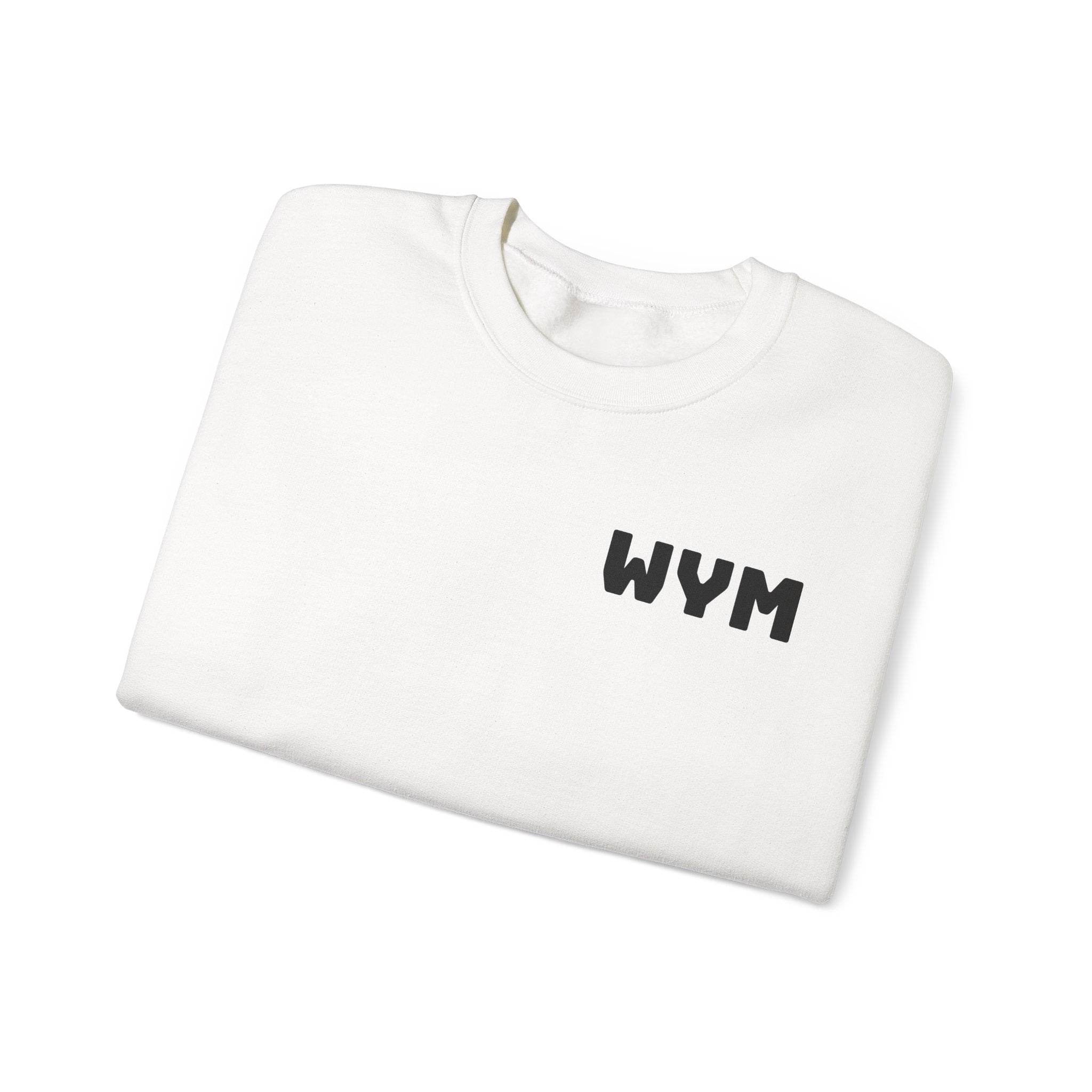WYM Minimalist Crewneck Sweatshirt — White Casual Pullover