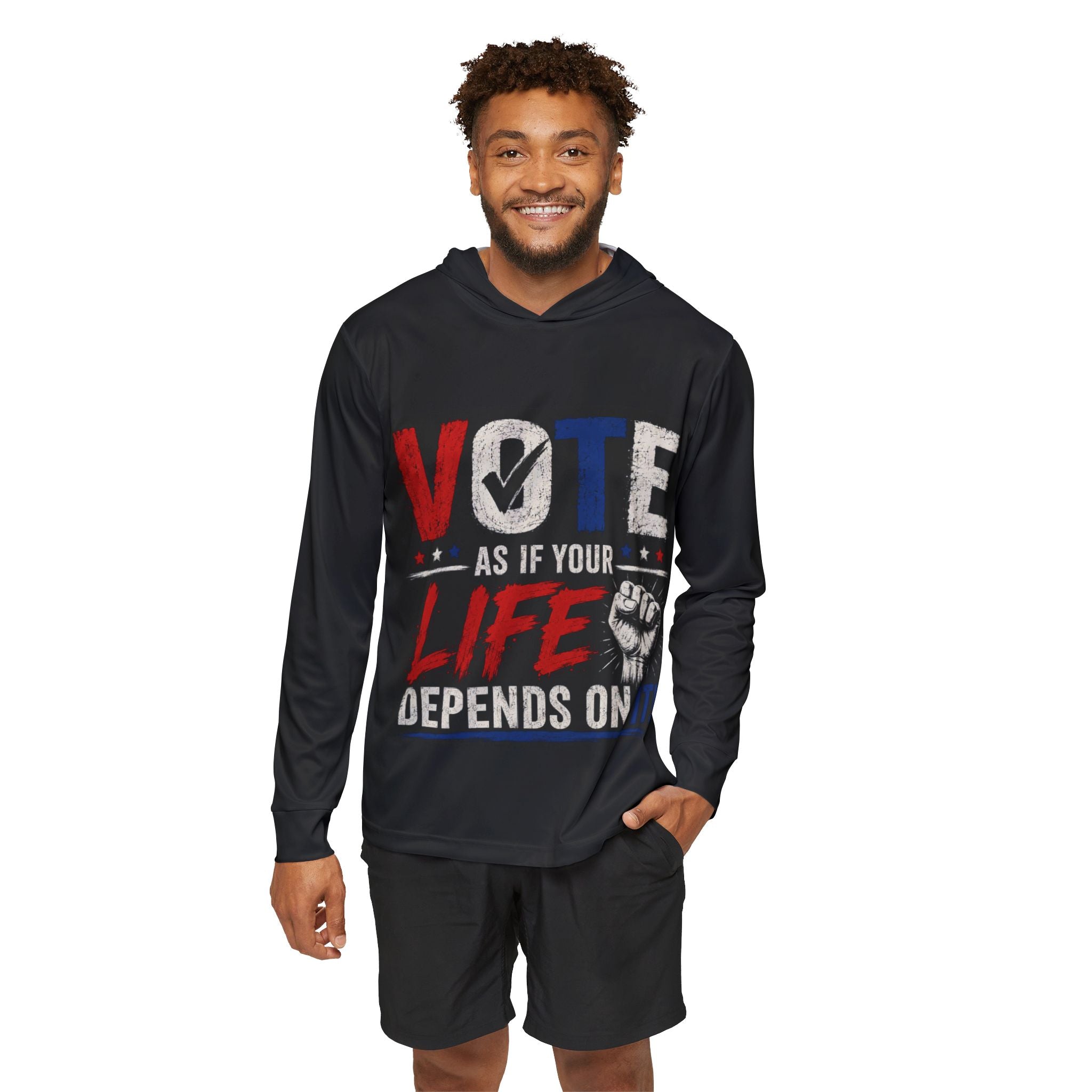 Vote as If Your Life Depends On It Hoodie — Patriotic Political Voter Awareness Pullover