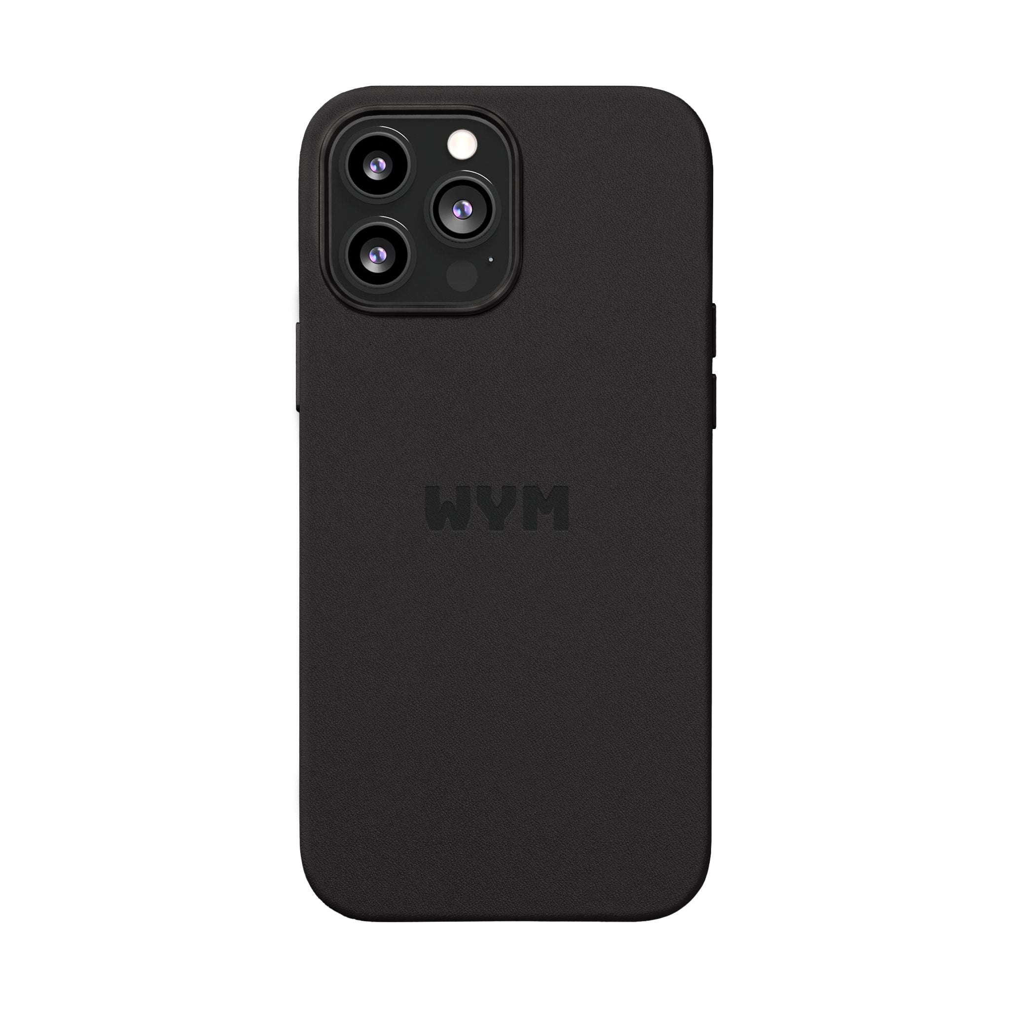 Engraved PU Leather Phone Case – Custom Monogrammed Black Cover