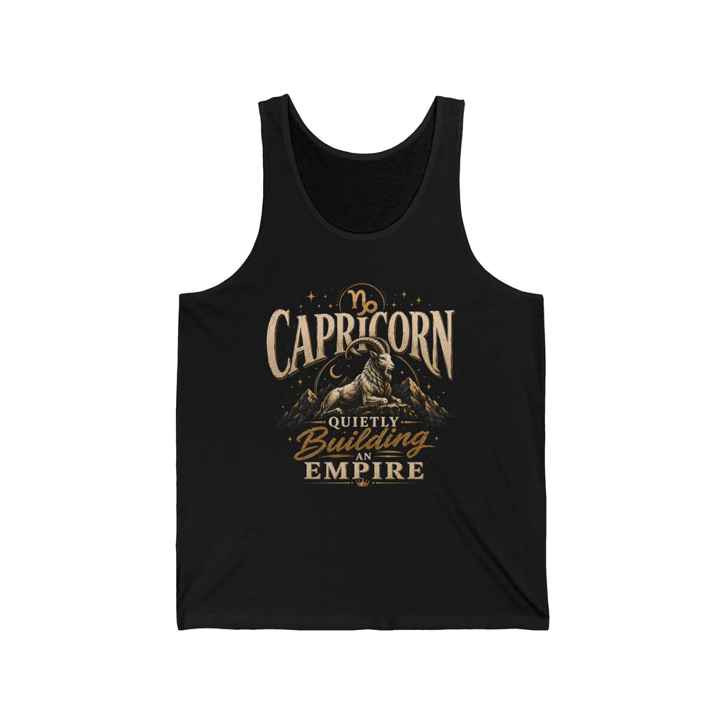 Capricorn Tank Top — "Quietly Building an Empire" Zodiac Graphic Muscle Tank