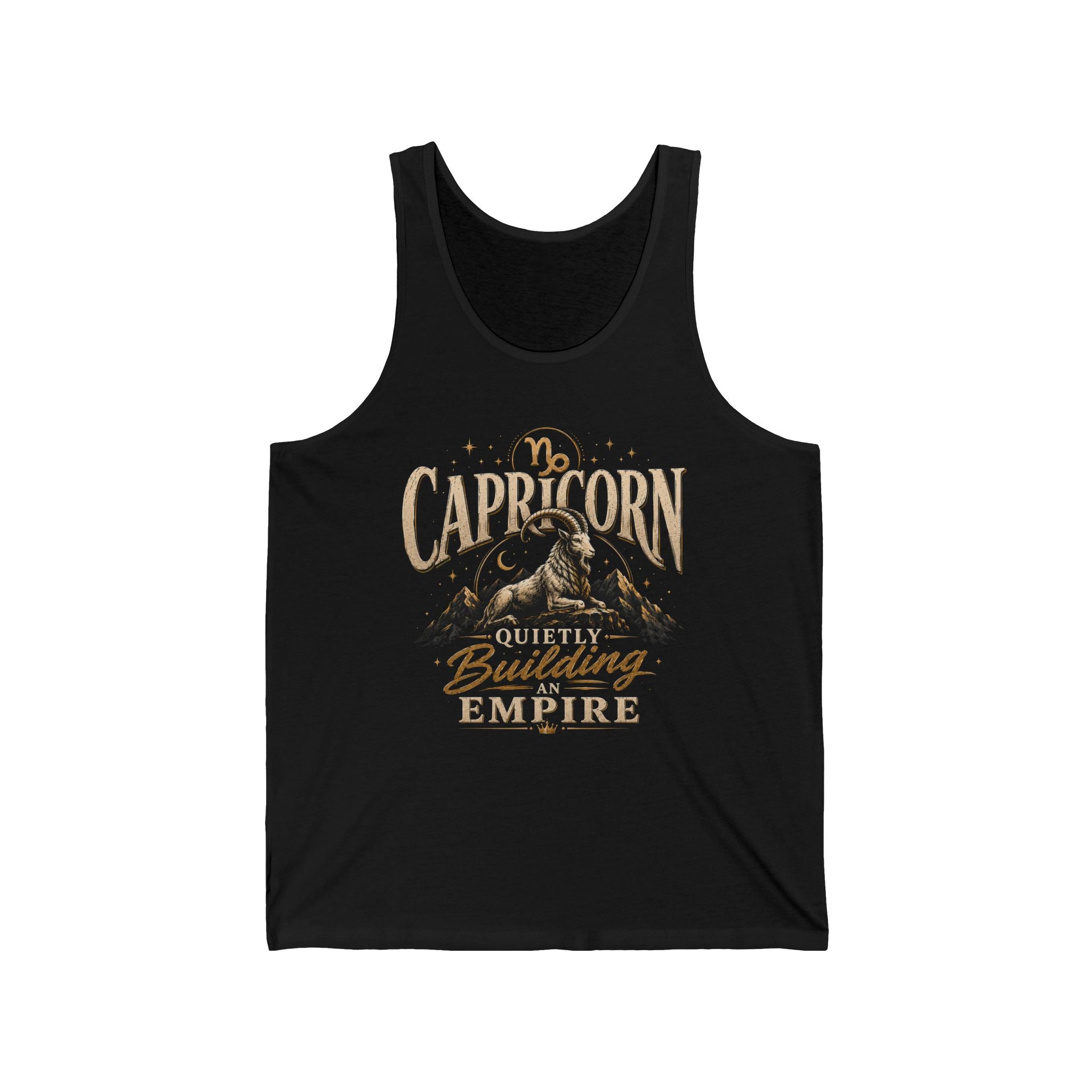 Capricorn Tank Top — "Quietly Building an Empire" Zodiac Graphic Muscle Tank