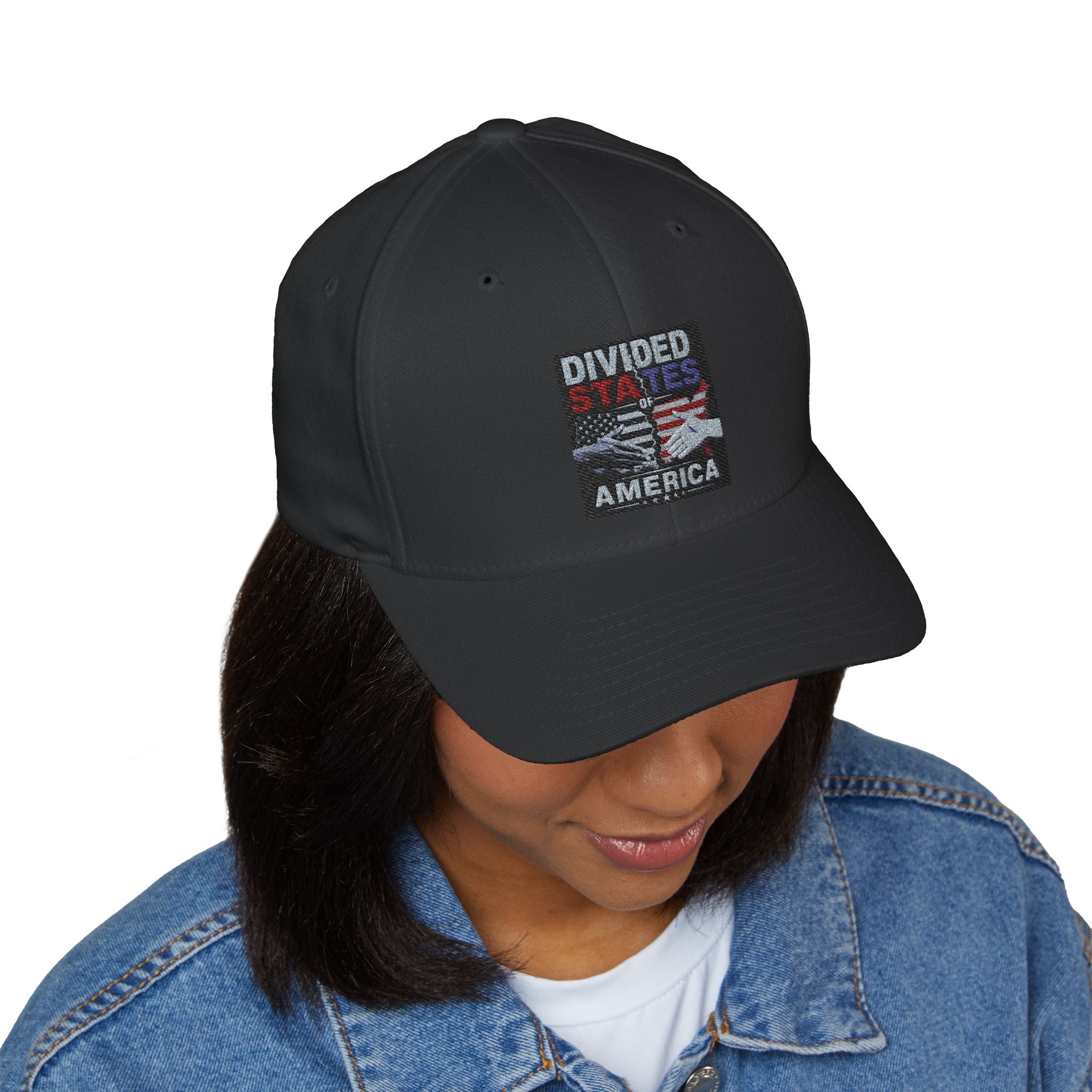 Wear Your Moment Divided States of America Embroidered Baseball Cap – Structured Six-Panel, One Size
