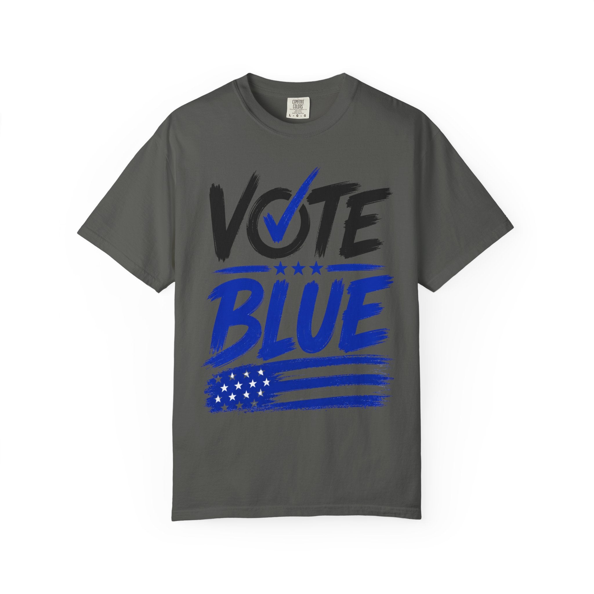 Vote Blue Tee — Garment-Dyed Vintage Style