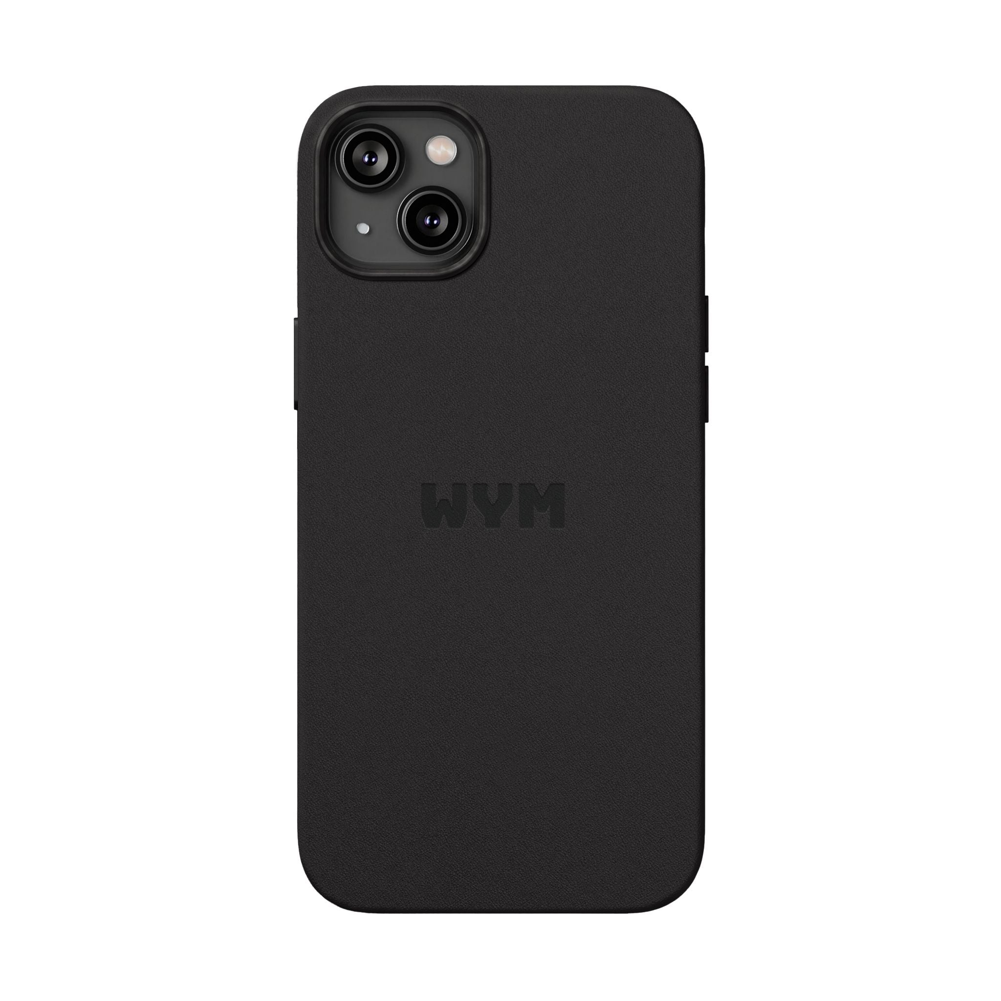 Engraved PU Leather Phone Case – Custom Monogrammed Black Cover