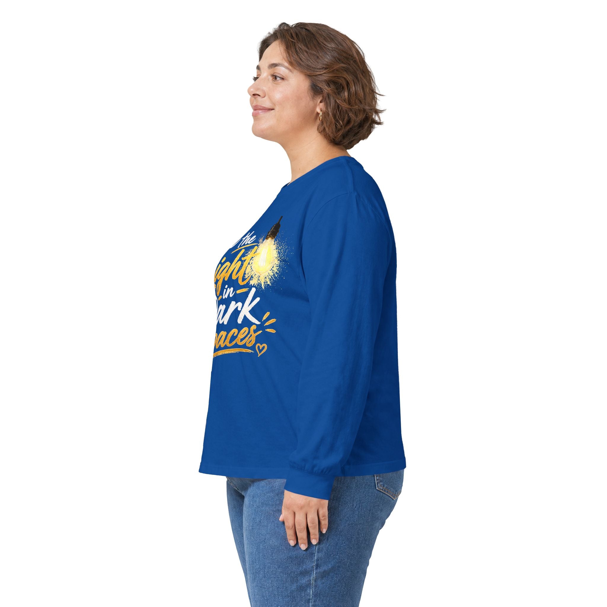 Wear Your Moment Unisex Inspirational Long Sleeve T-Shirt – Be the Light in Dark Spaces, Sizes S–4XL