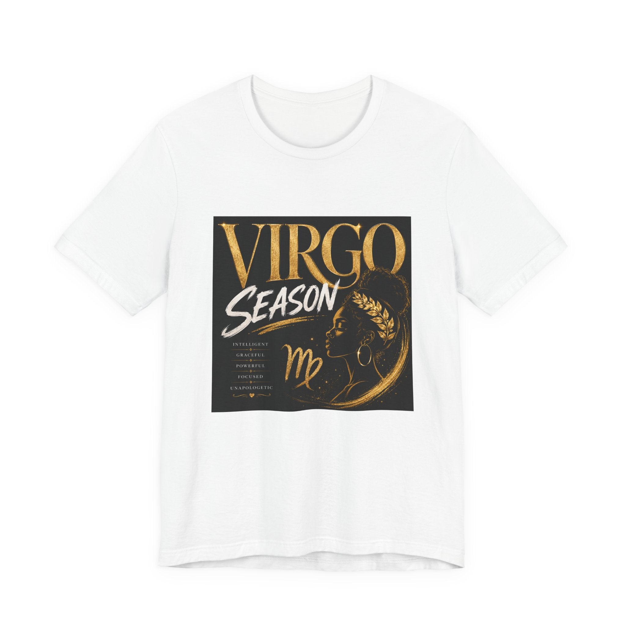 Virgo Season T-Shirt — Gold Astrology Tee with 'Virgo Season' Text