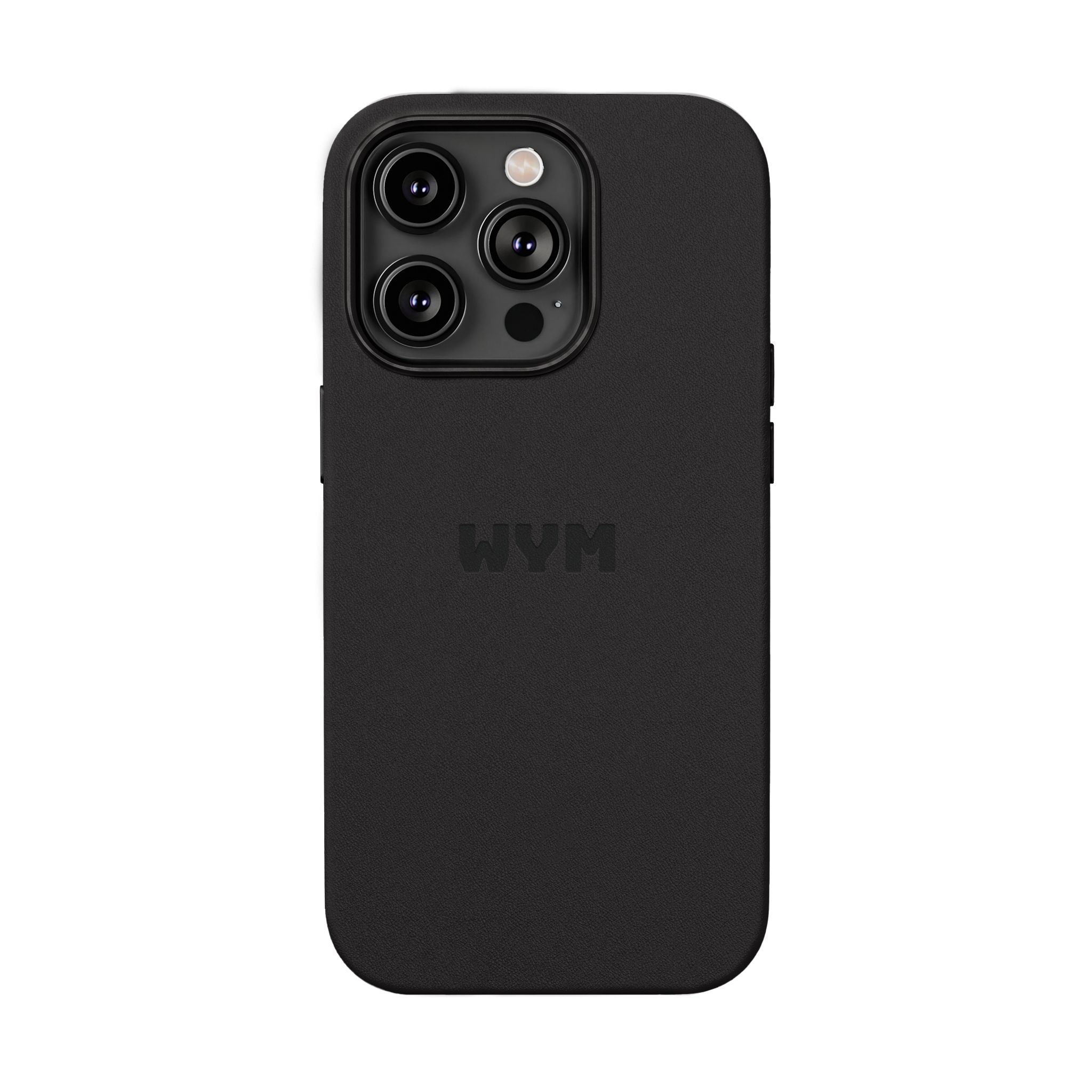 Engraved PU Leather Phone Case – Custom Monogrammed Black Cover