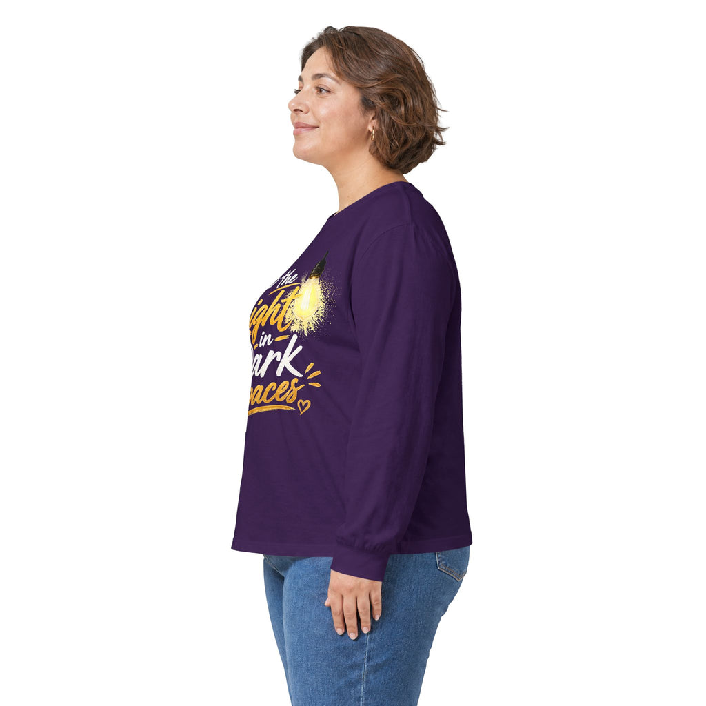 Wear Your Moment Unisex Inspirational Long Sleeve T-Shirt – Be the Light in Dark Spaces, Sizes S–4XL