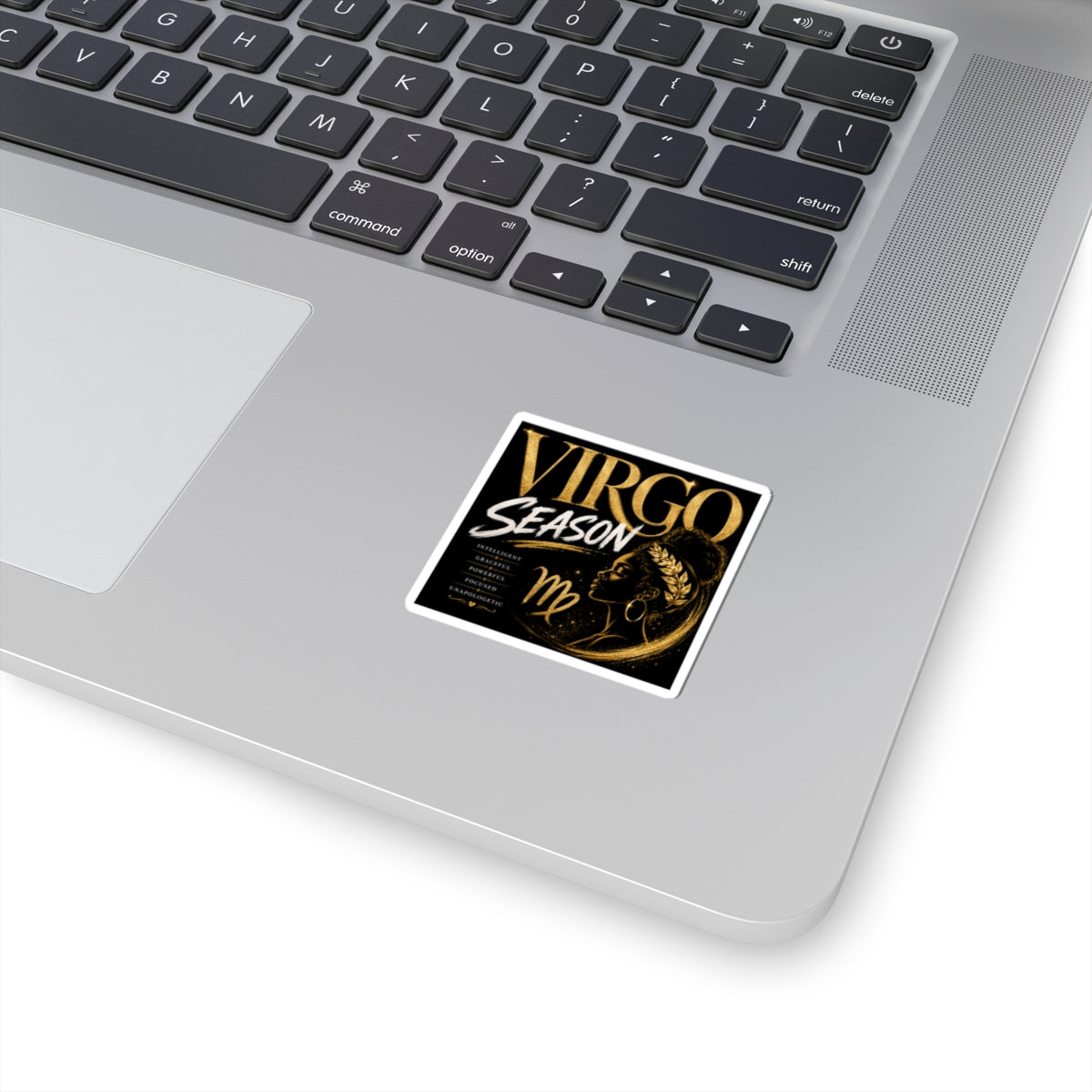 Virgo Season Kiss-Cut Sticker — Gold Zodiac Virgo Design
