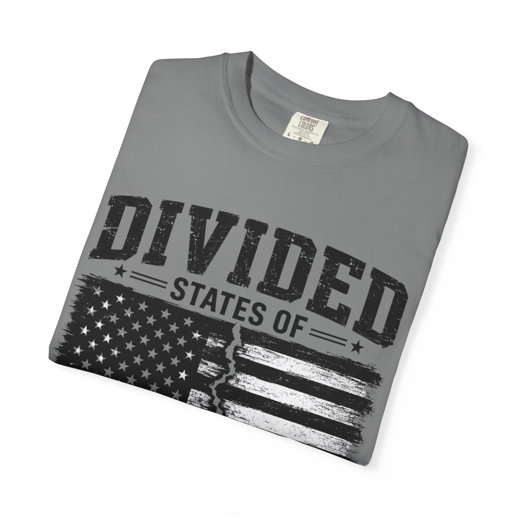 Divided States of America T-Shirt — Distressed Flag Political Graphic Tee