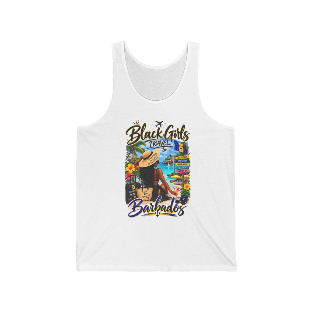 Barbados Travel Tank Top — "Black Girls Travel" Vacation Graphic