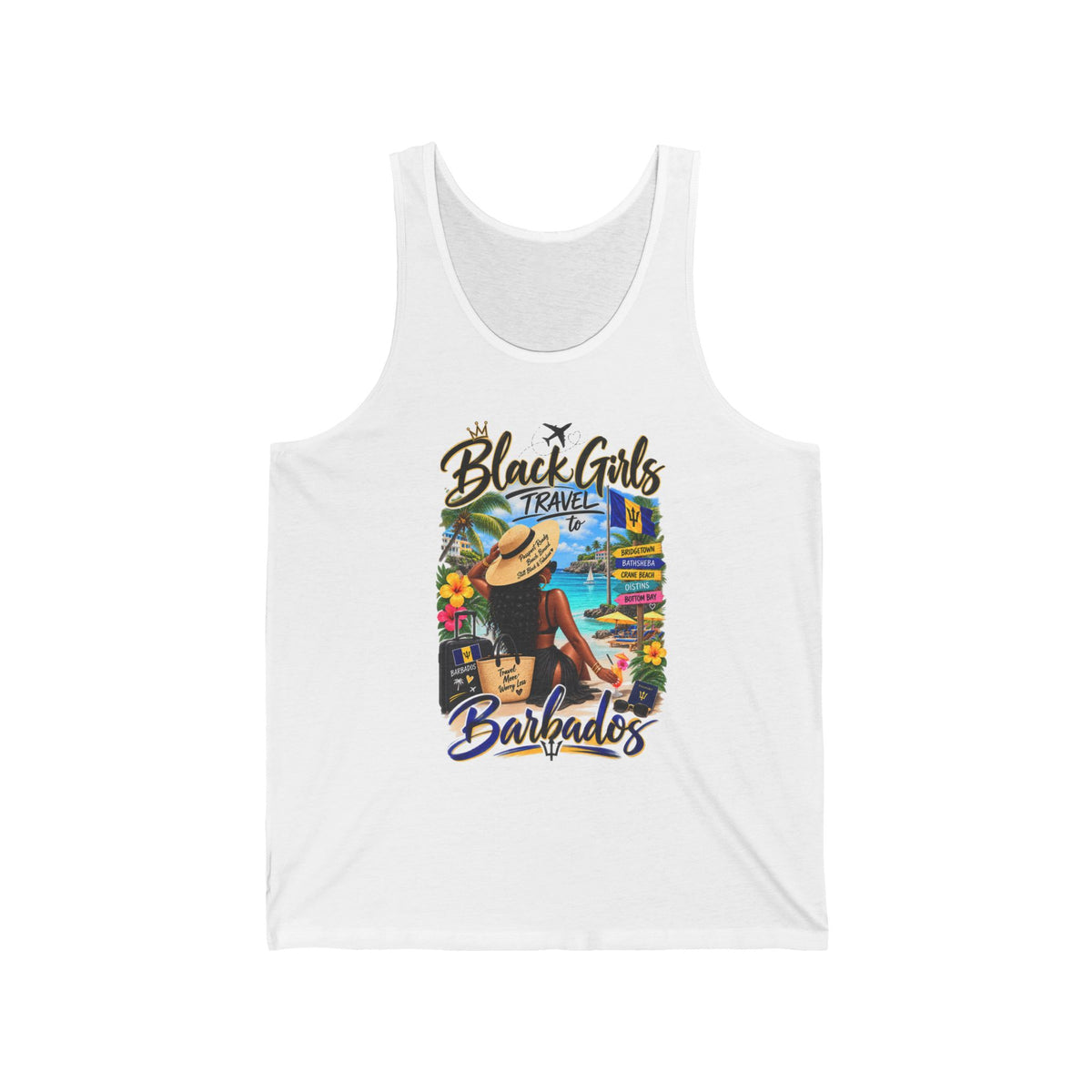 Barbados Travel Tank Top — "Black Girls Travel" Vacation Graphic
