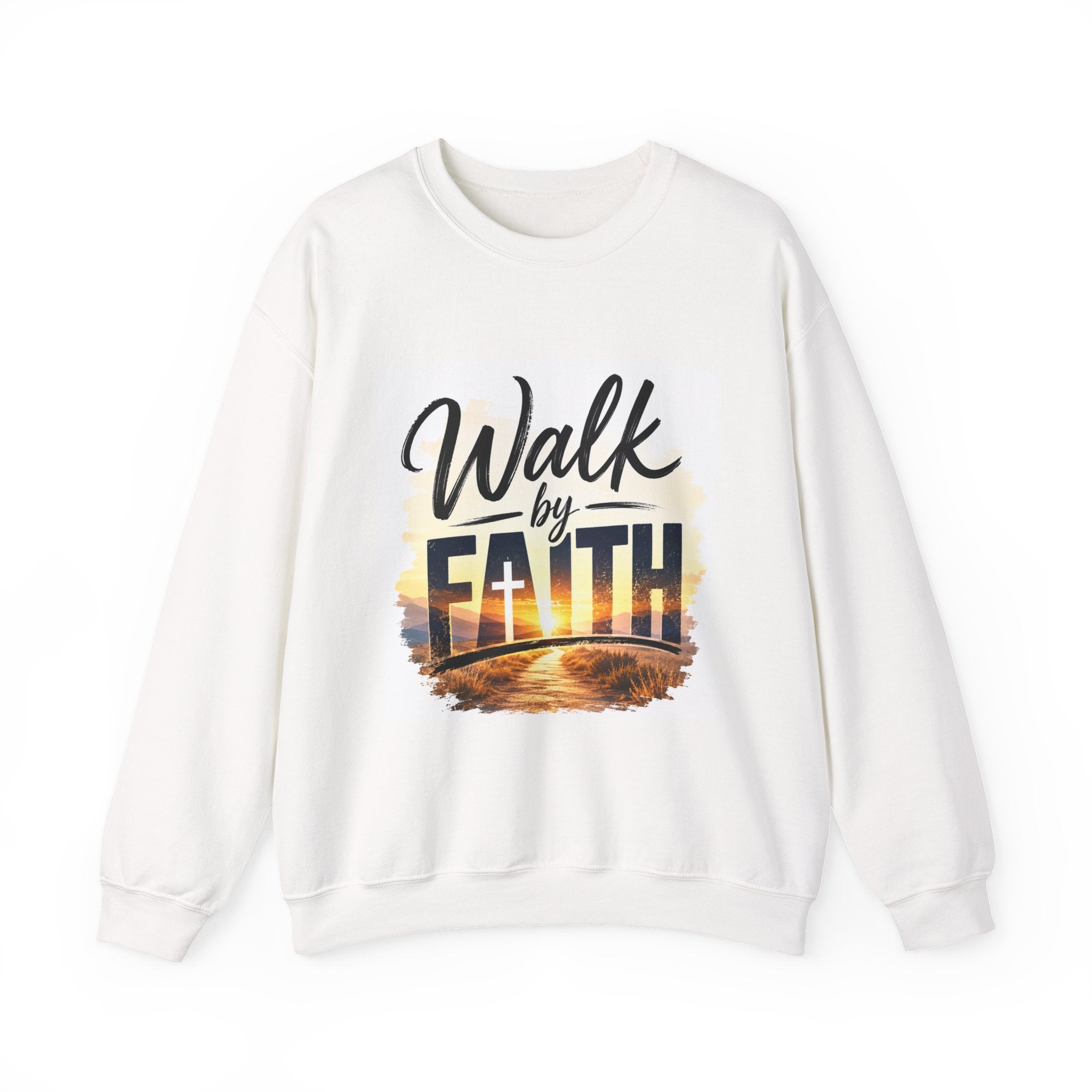 Wear Your Moment Women's Crewneck Sweatshirt – Walk by Faith Christian Inspirational, 50/50 Cotton-Poly, Sizes S–4XL