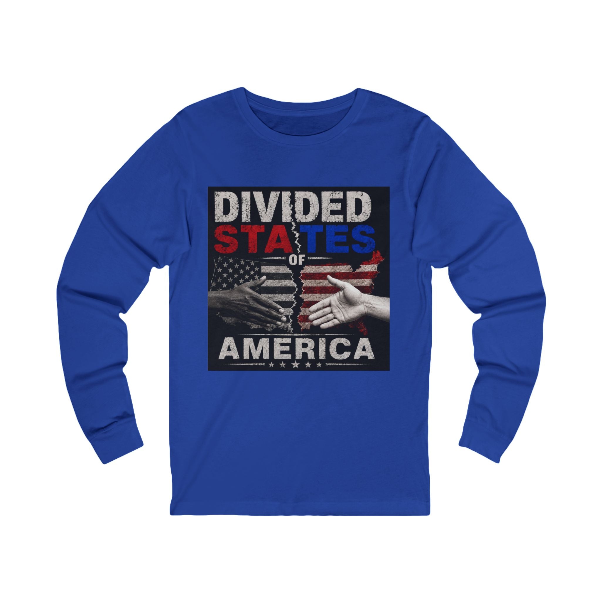 Divided States of America Long Sleeve Tee — Political Unity Graphic Shirt