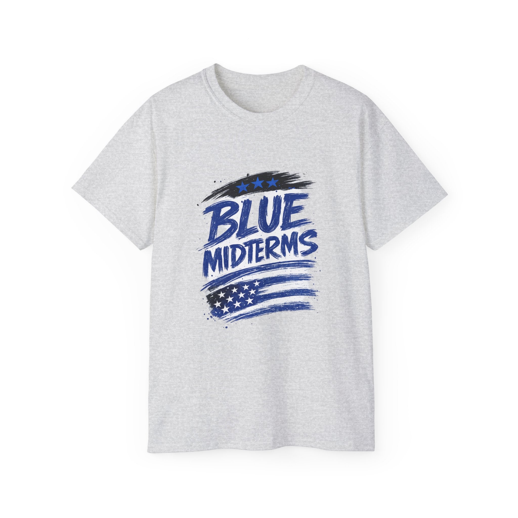 Blue Midterms Tee — Flag Brushstroke Graphic