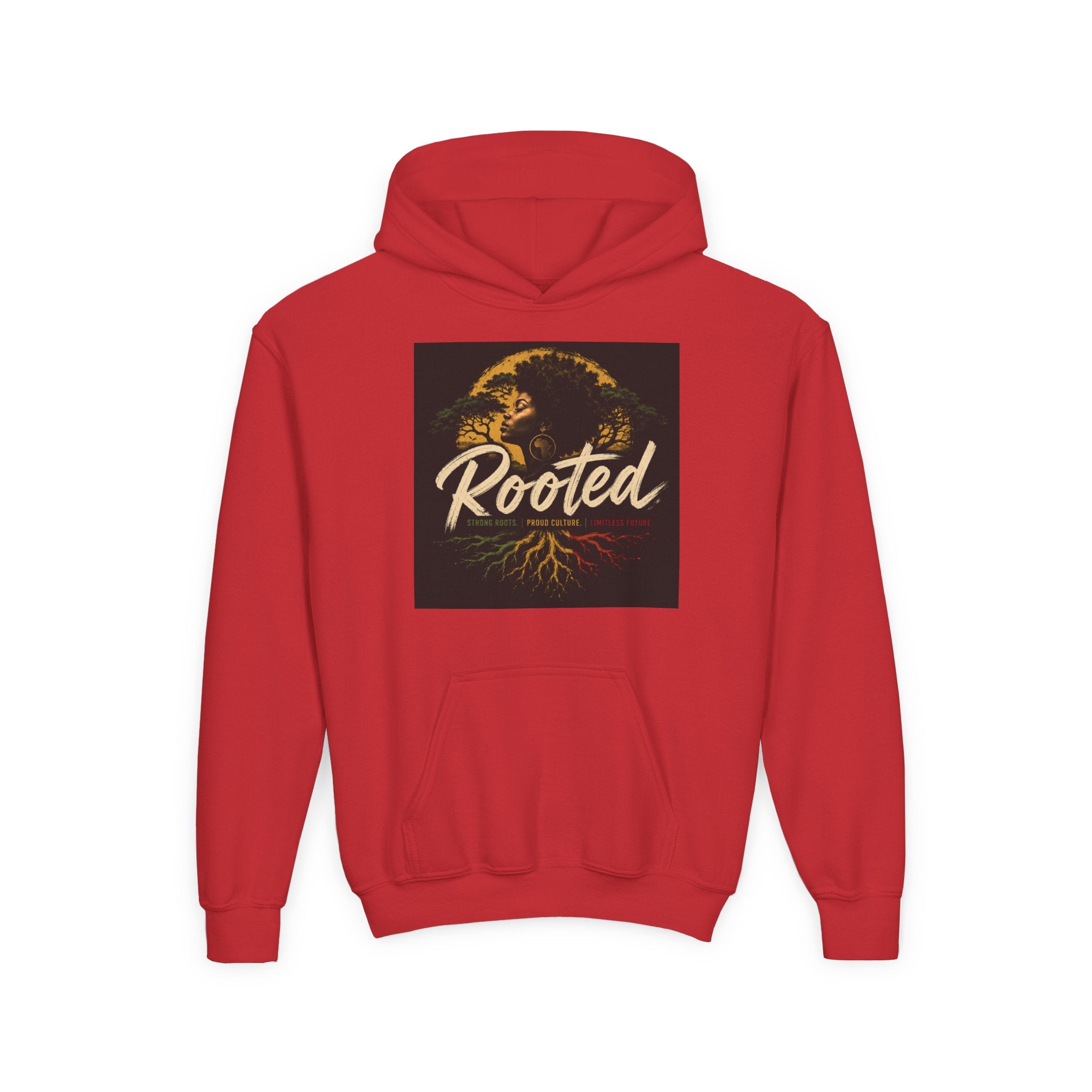 Rooted Youth Hoodie — Tree of Roots Graphic Pullover for Kids