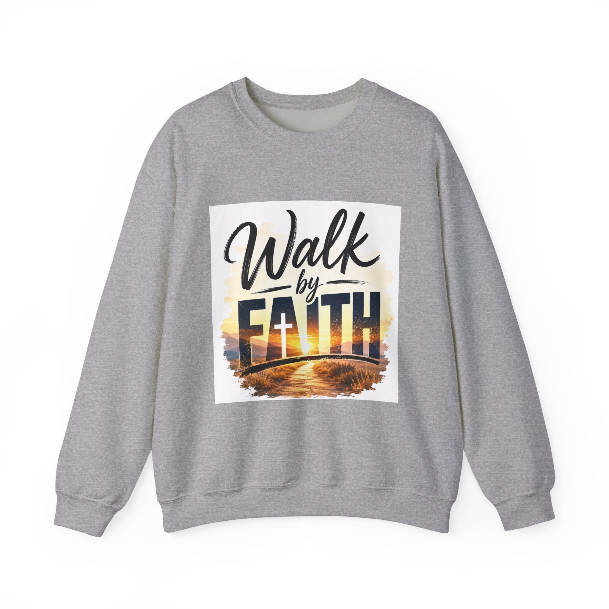 Wear Your Moment Women's Crewneck Sweatshirt – Walk by Faith Christian Inspirational, 50/50 Cotton-Poly, Sizes S–4XL