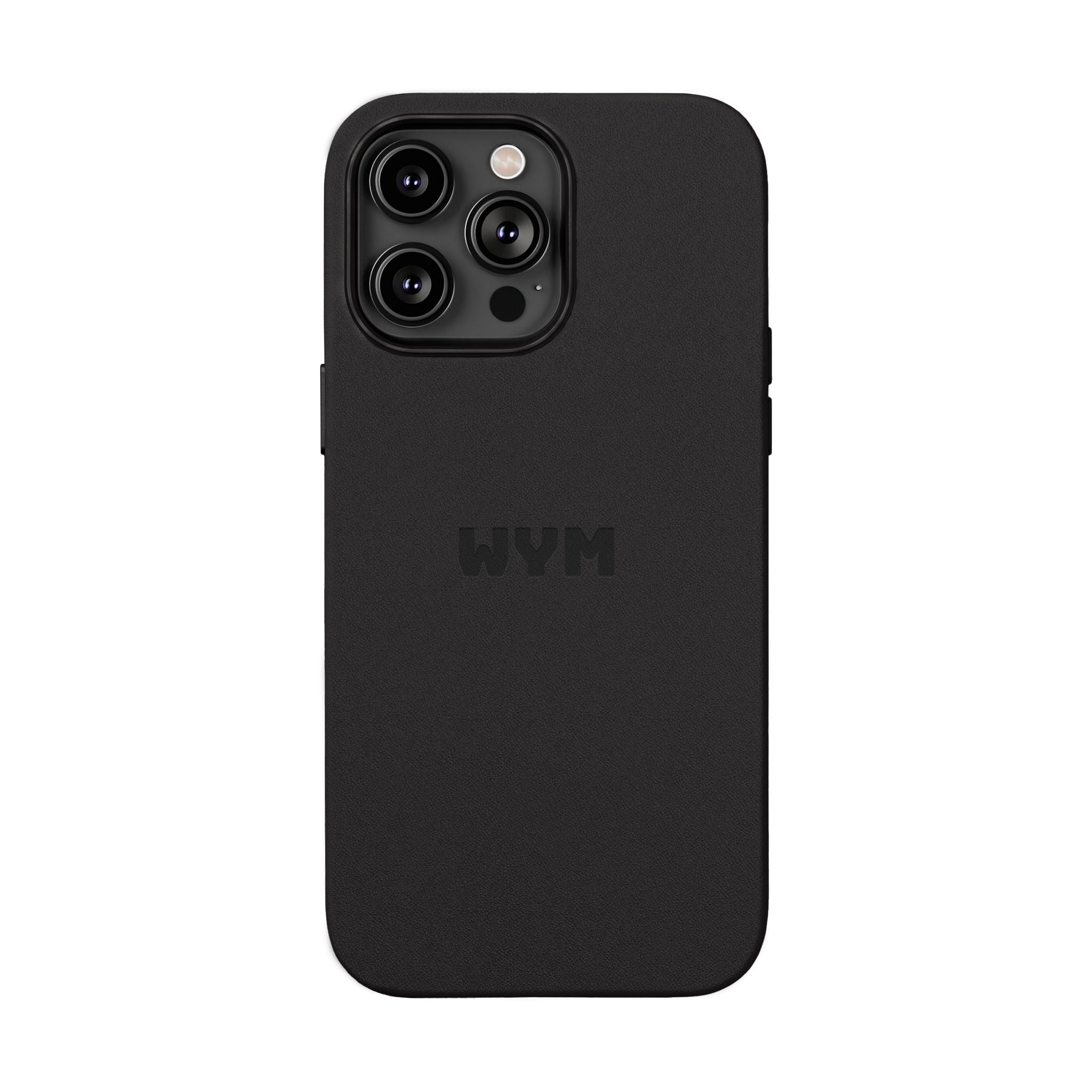 Engraved PU Leather Phone Case – Custom Monogrammed Black Cover