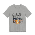 Wear Your Moment Women's Graphic T-Shirt – Walk by Faith Sunset Cross, Garment-Dyed, Sizes S–4XL