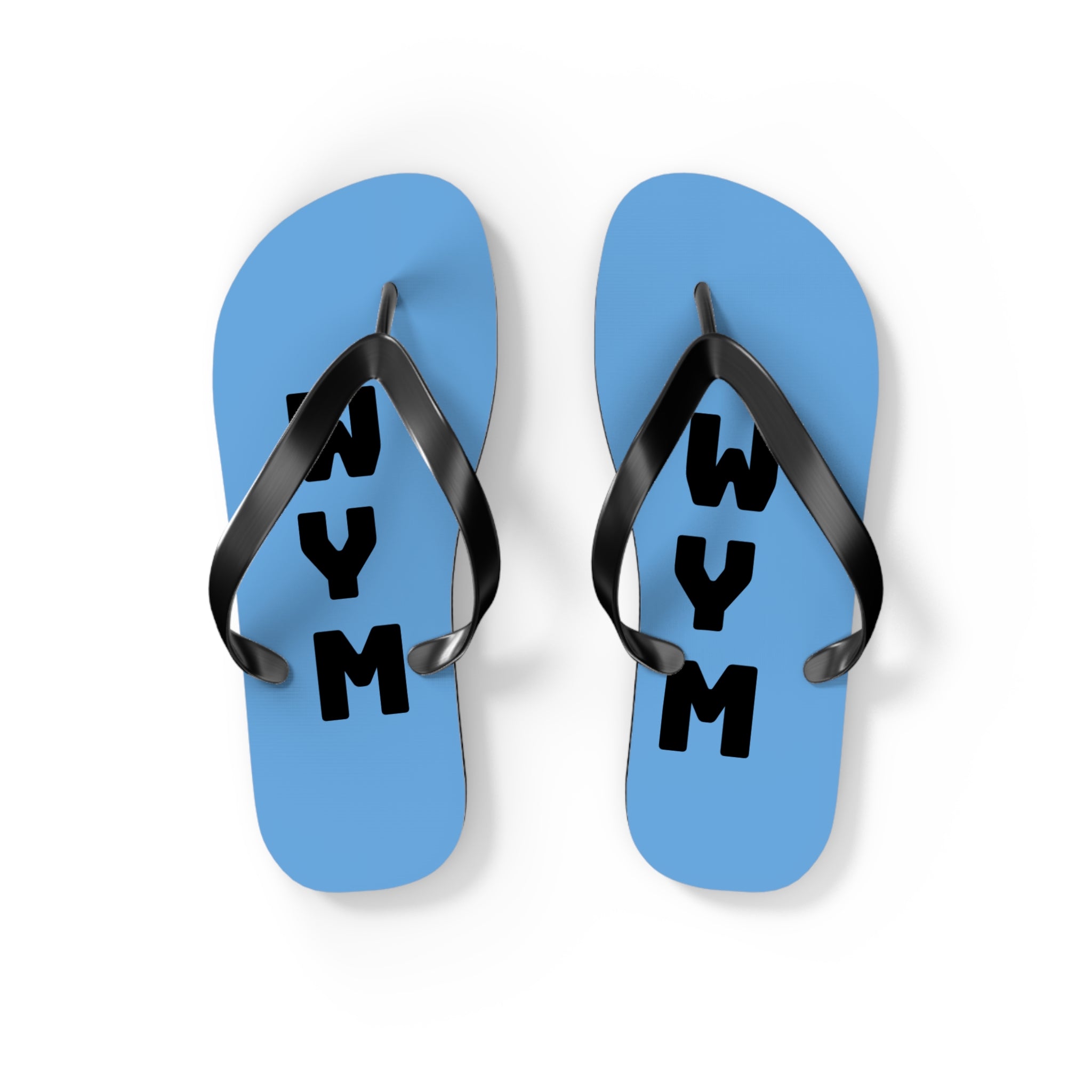 NYM Blue Flip Flops – Lightweight Beach Sandals with Vertical Logo