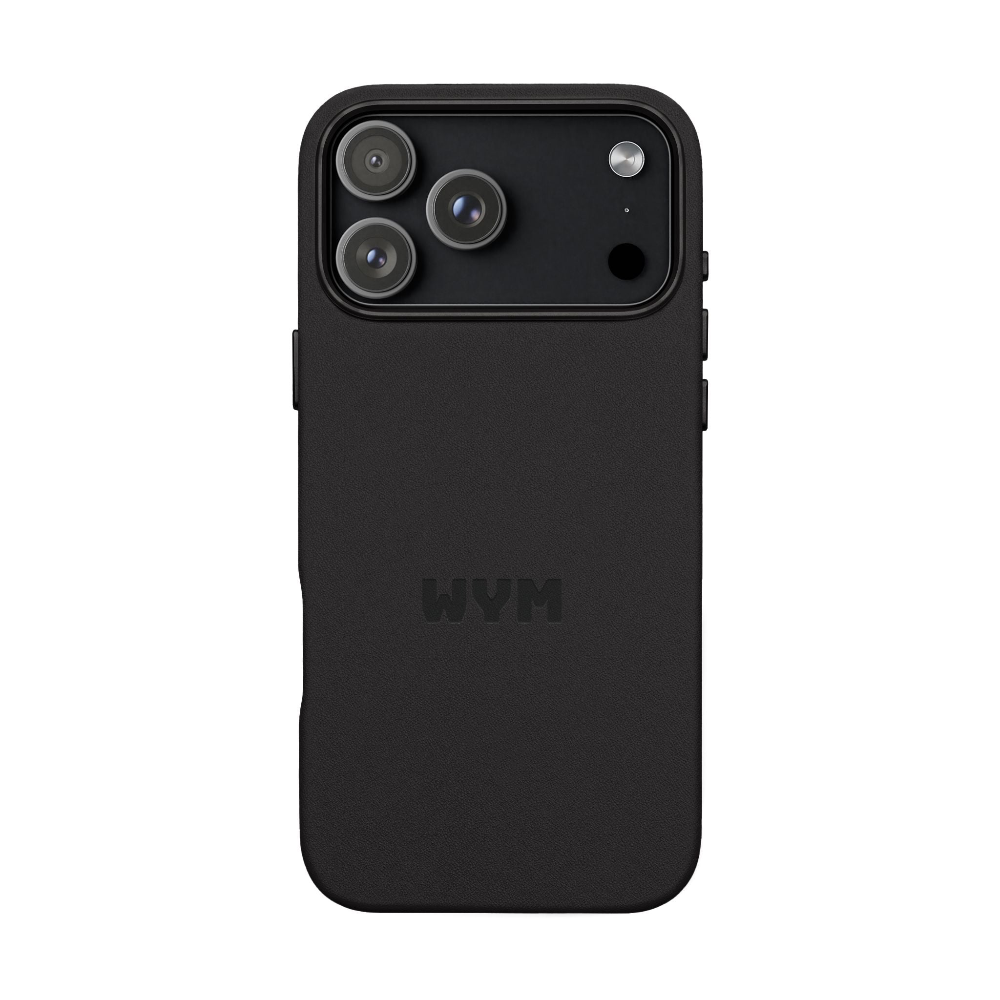 Engraved PU Leather Phone Case – Custom Monogrammed Black Cover