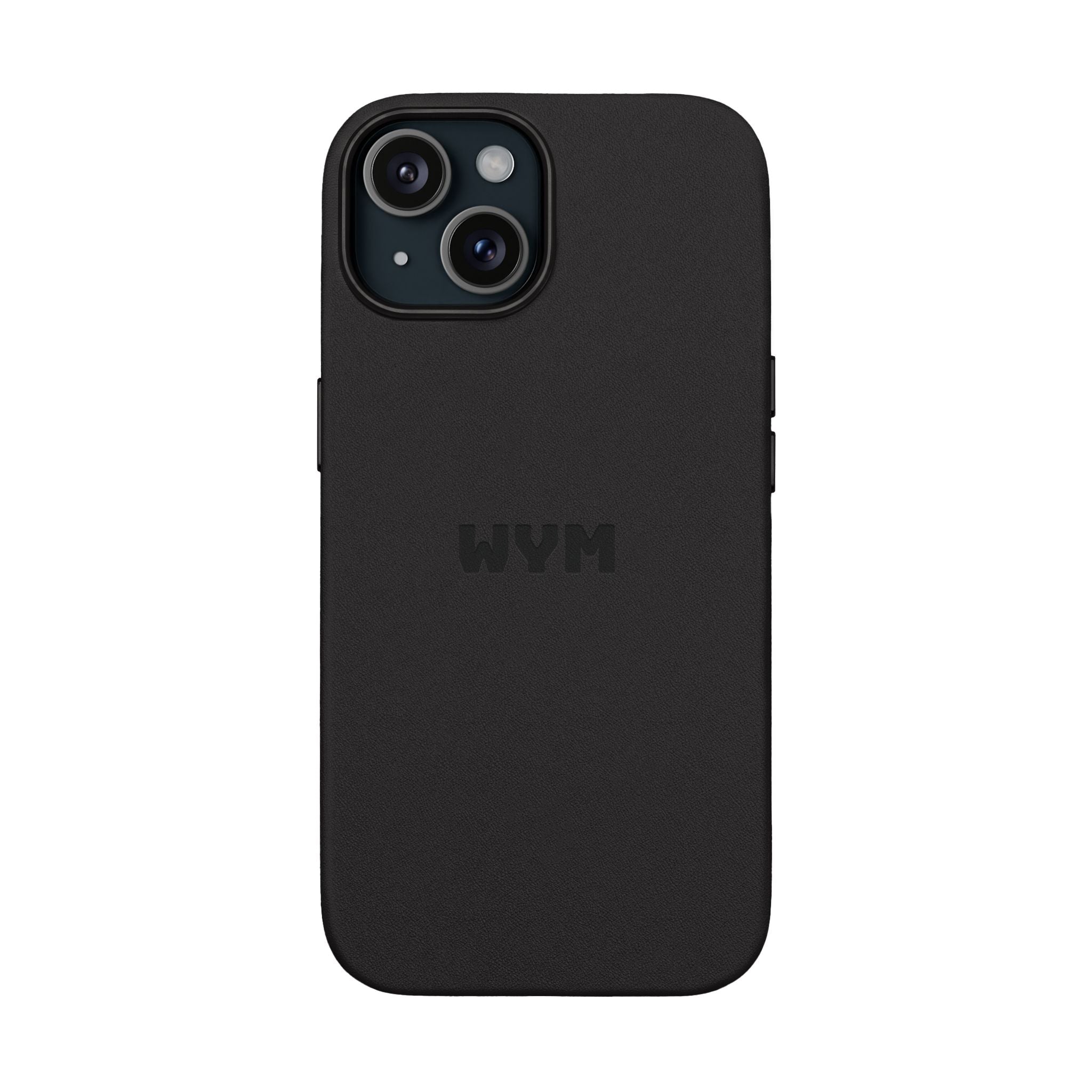 Engraved PU Leather Phone Case – Custom Monogrammed Black Cover