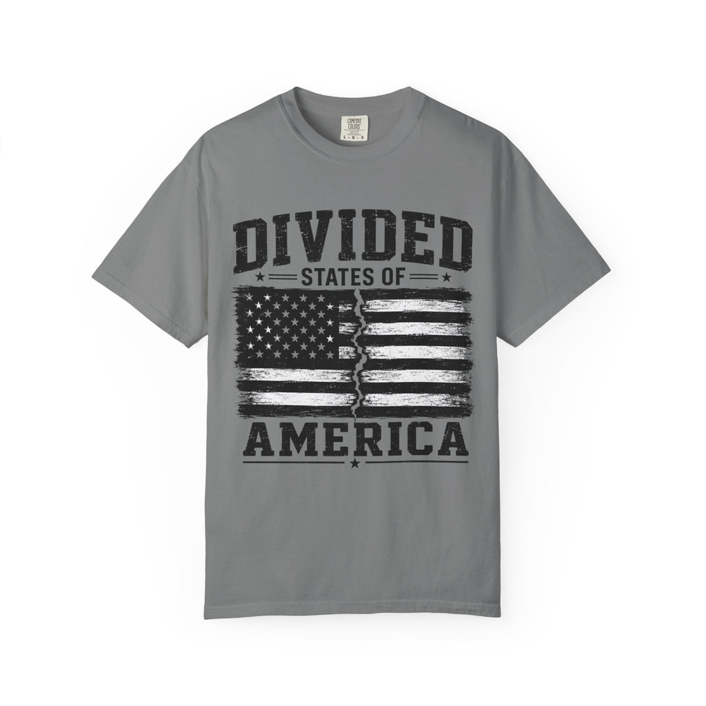 Divided States of America T-Shirt — Distressed Flag Political Graphic Tee