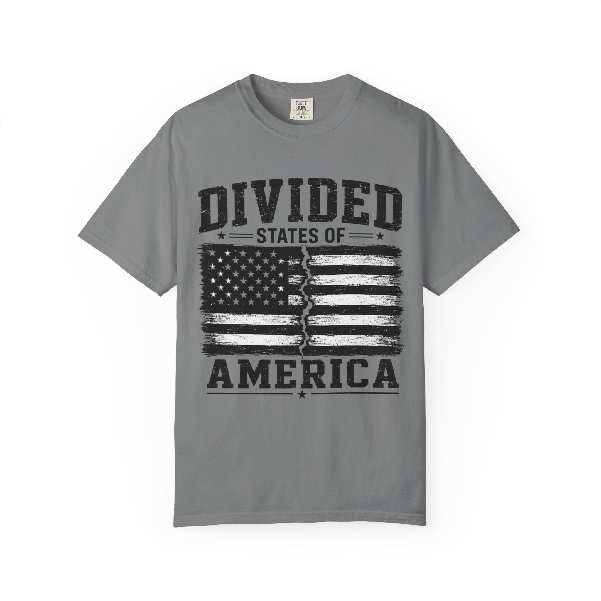 Divided States of America T-Shirt — Distressed Flag Political Graphic Tee