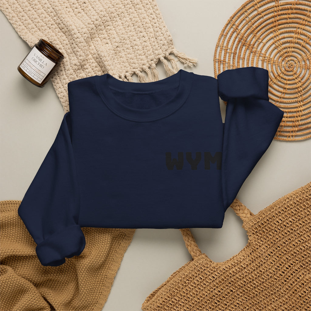 WYM Minimalist Crewneck Sweatshirt — White Casual Pullover