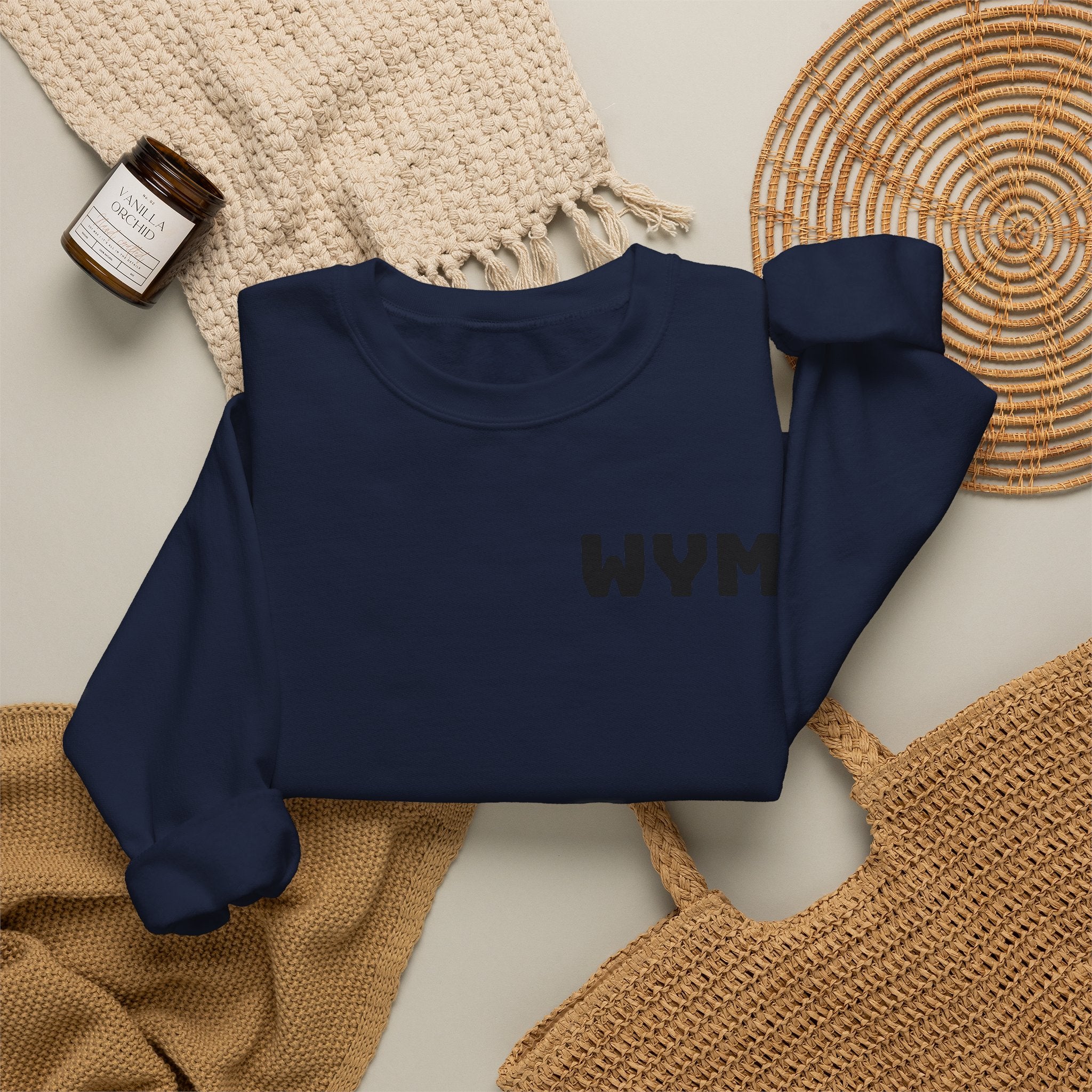 WYM Minimalist Crewneck Sweatshirt — White Casual Pullover