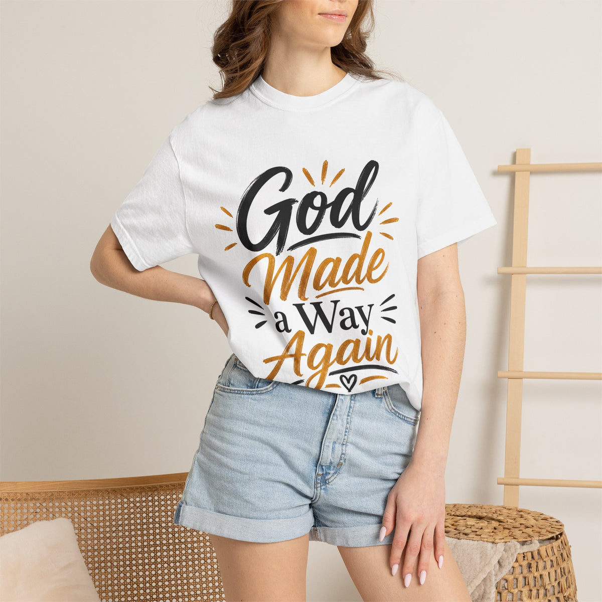 Faith Graphic T‑Shirt — "God Made a Way Again" Inspirational Tee