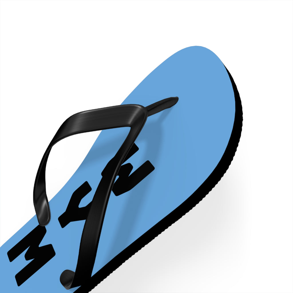 NYM Blue Flip Flops – Lightweight Beach Sandals with Vertical Logo