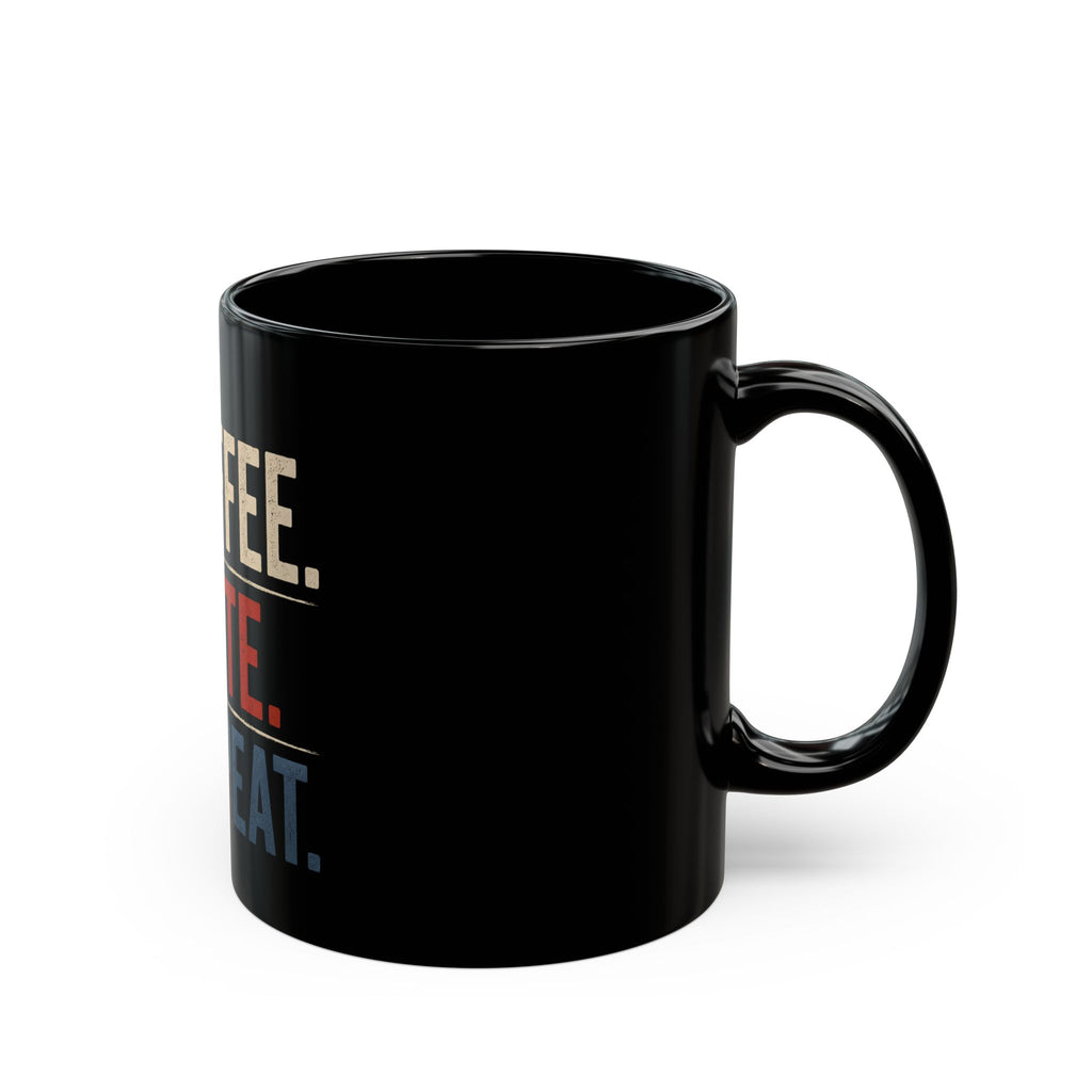 Coffee. Vote. Repeat. Black Political Coffee Mug — 11oz & 15oz