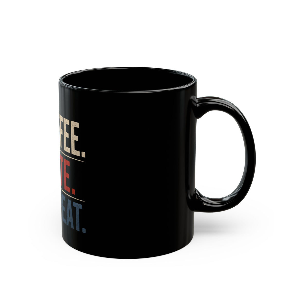 Coffee. Vote. Repeat. Black Political Coffee Mug — 11oz & 15oz