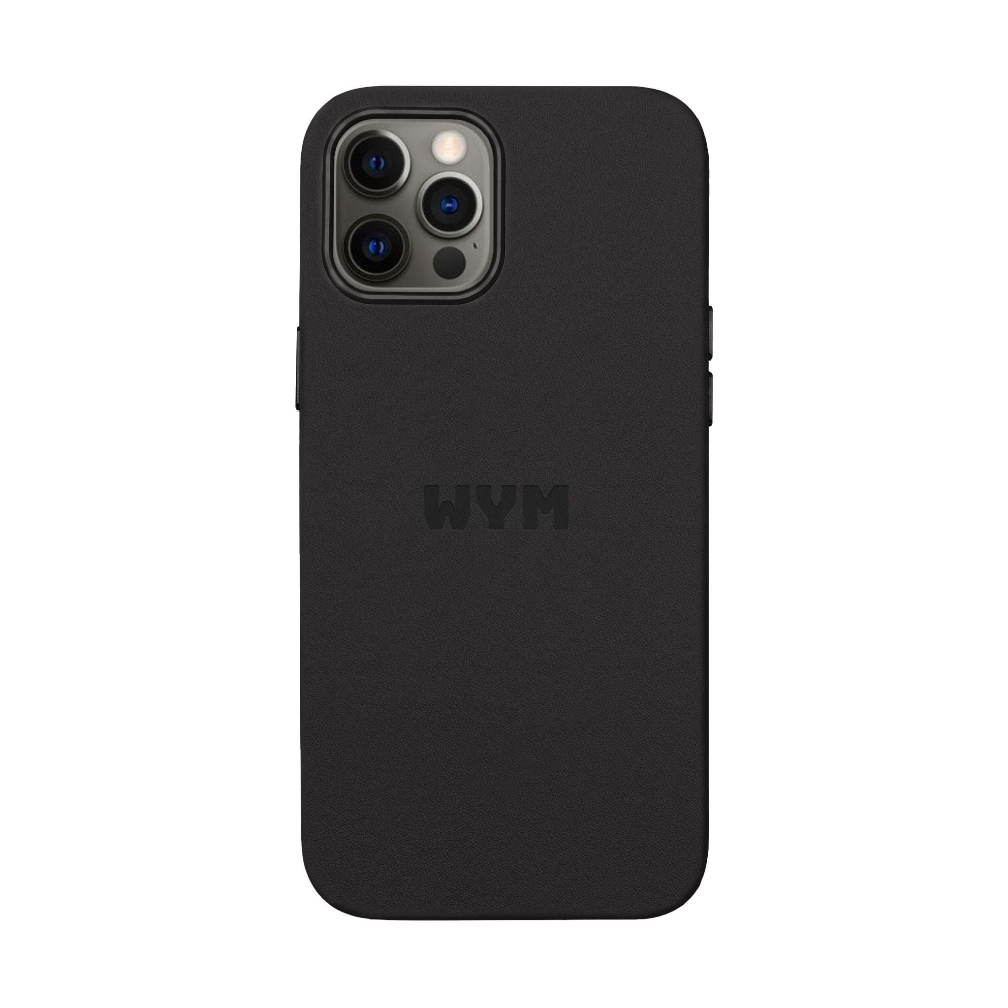 Engraved PU Leather Phone Case – Custom Monogrammed Black Cover