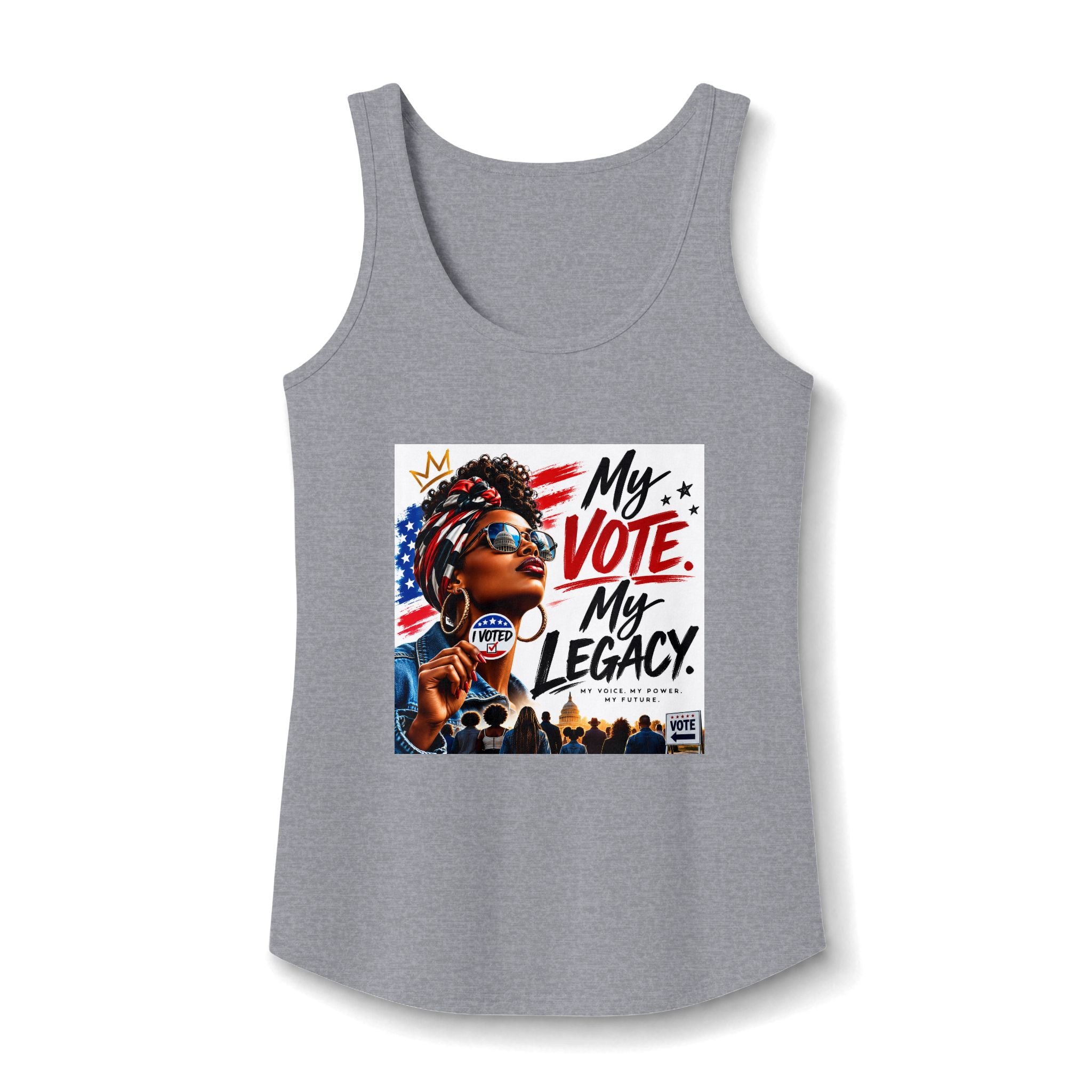 My Vote, My Legacy Tank Top — Patriotic Black Voter Empowerment Tee