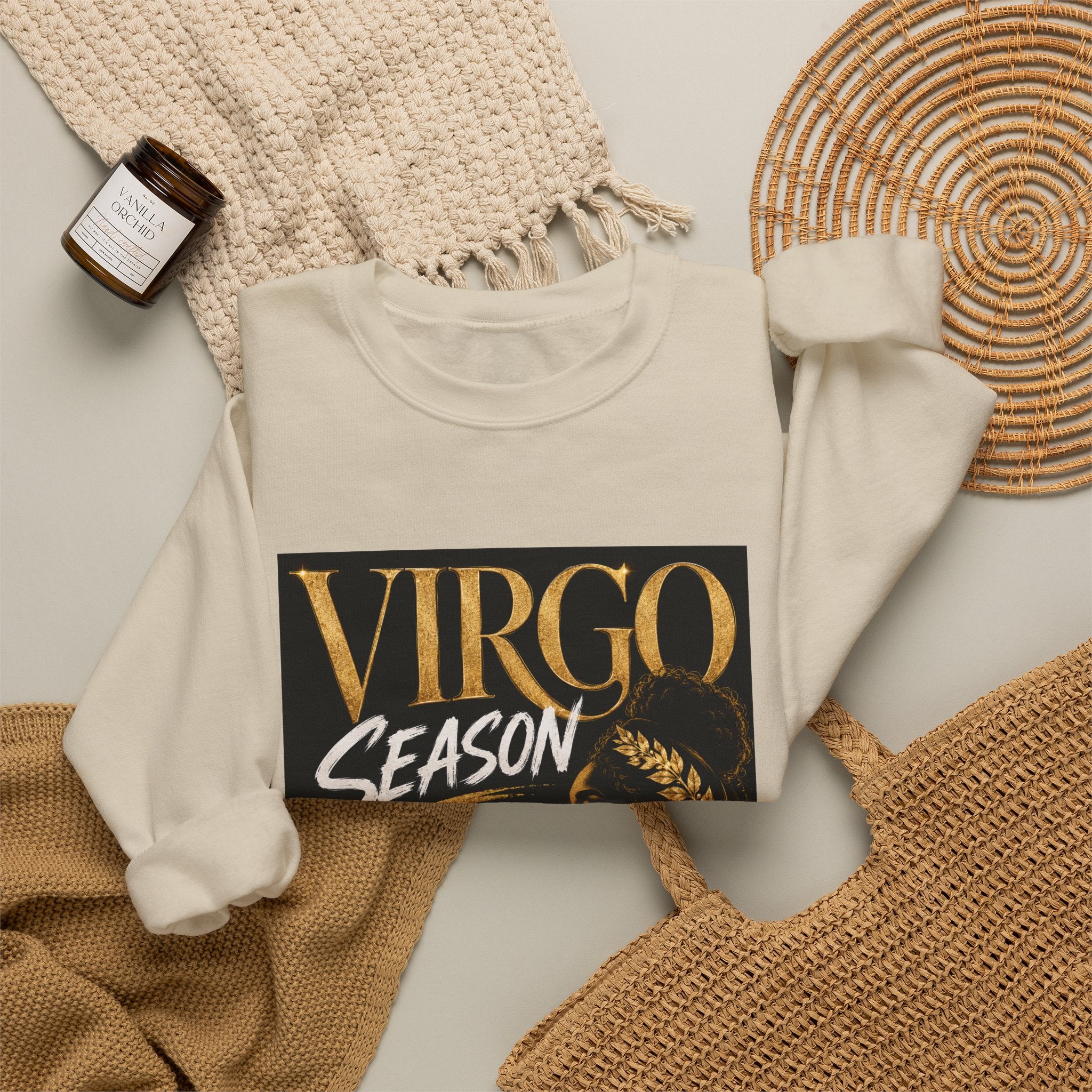Virgo Season Crewneck Sweatshirt — Zodiac Virgo Graphic Pullover