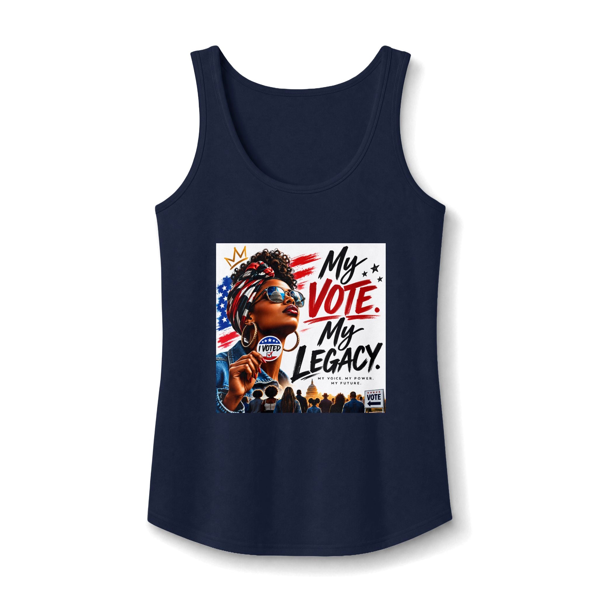 My Vote, My Legacy Tank Top — Patriotic Black Voter Empowerment Tee