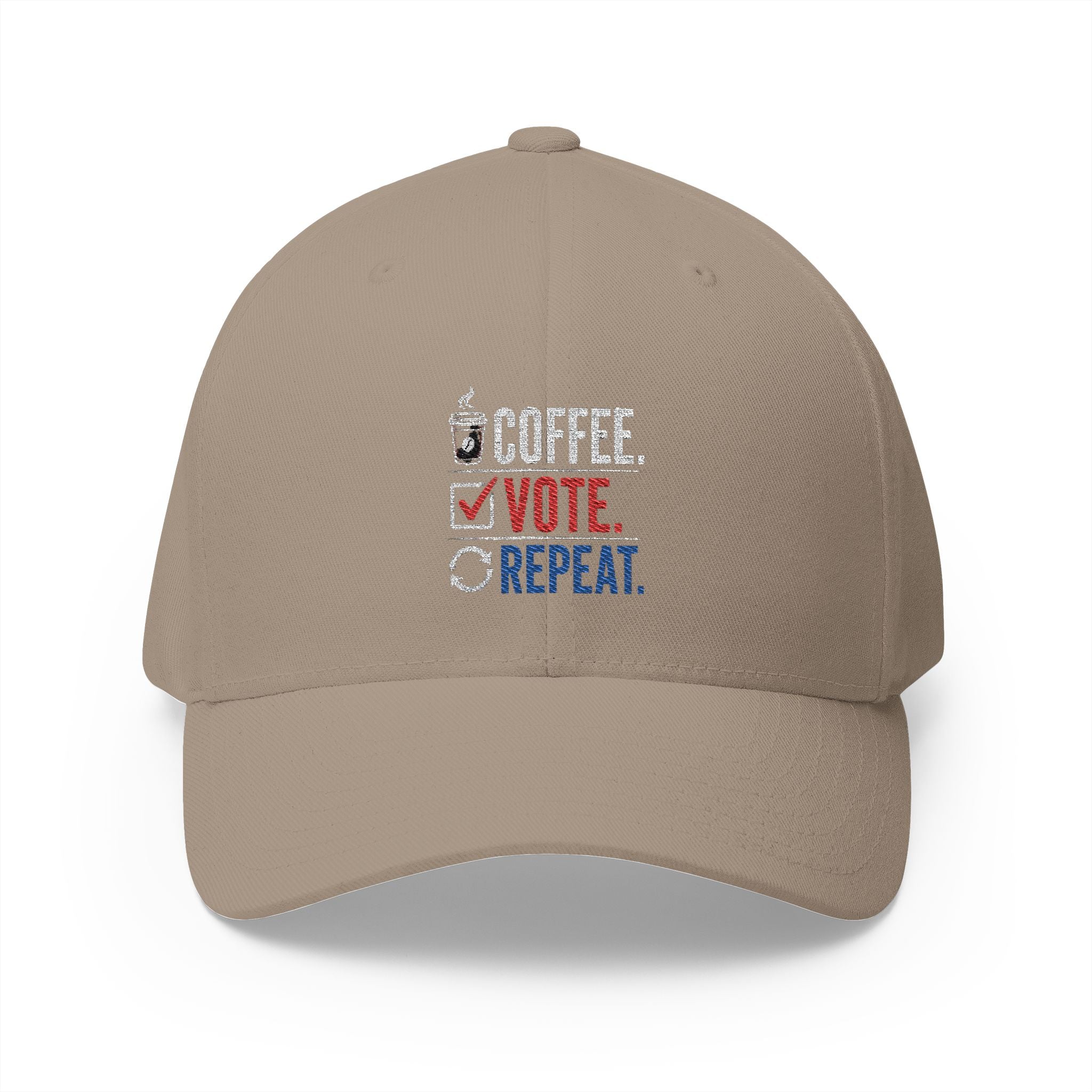 Embroidered 'Coffee. Vote. Repeat.' Cap — Political Activism Baseball Hat