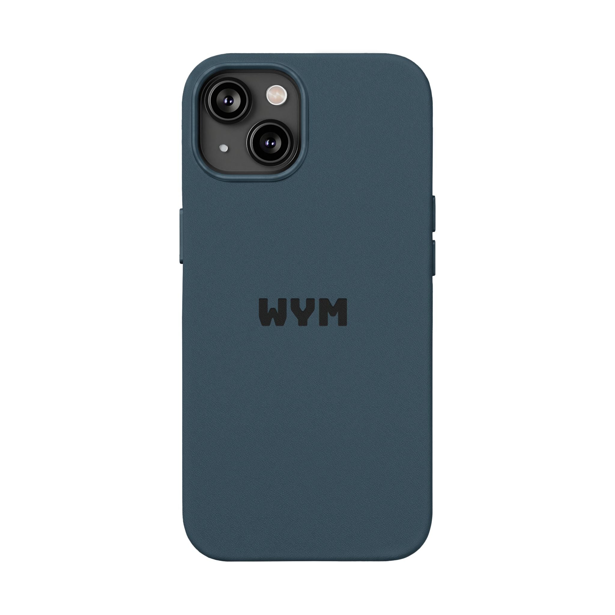 Engraved PU Leather Phone Case – Custom Monogrammed Black Cover