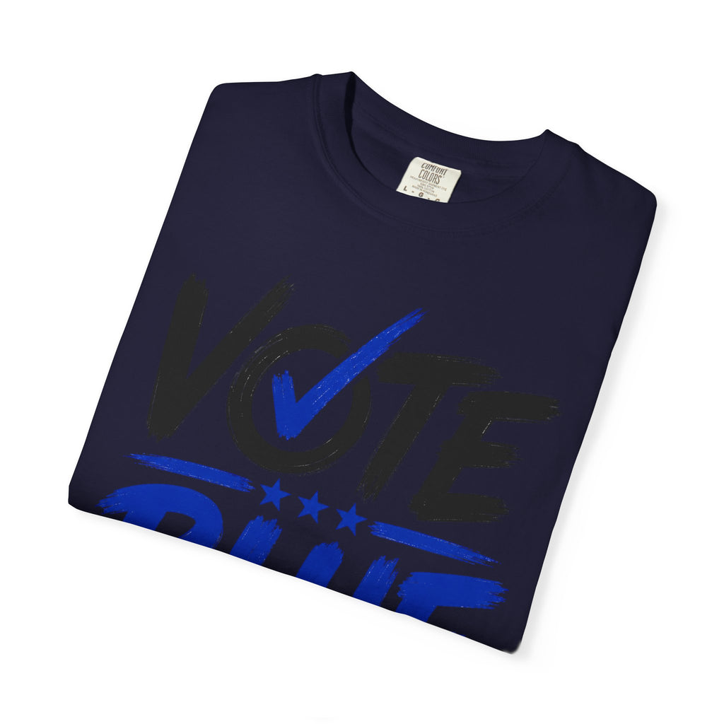 Vote Blue Tee — Garment-Dyed Vintage Style