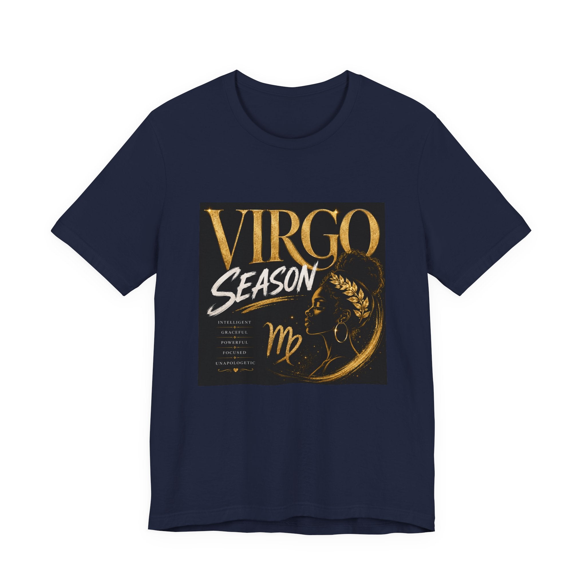 Virgo Season T-Shirt — Gold Astrology Tee with 'Virgo Season' Text