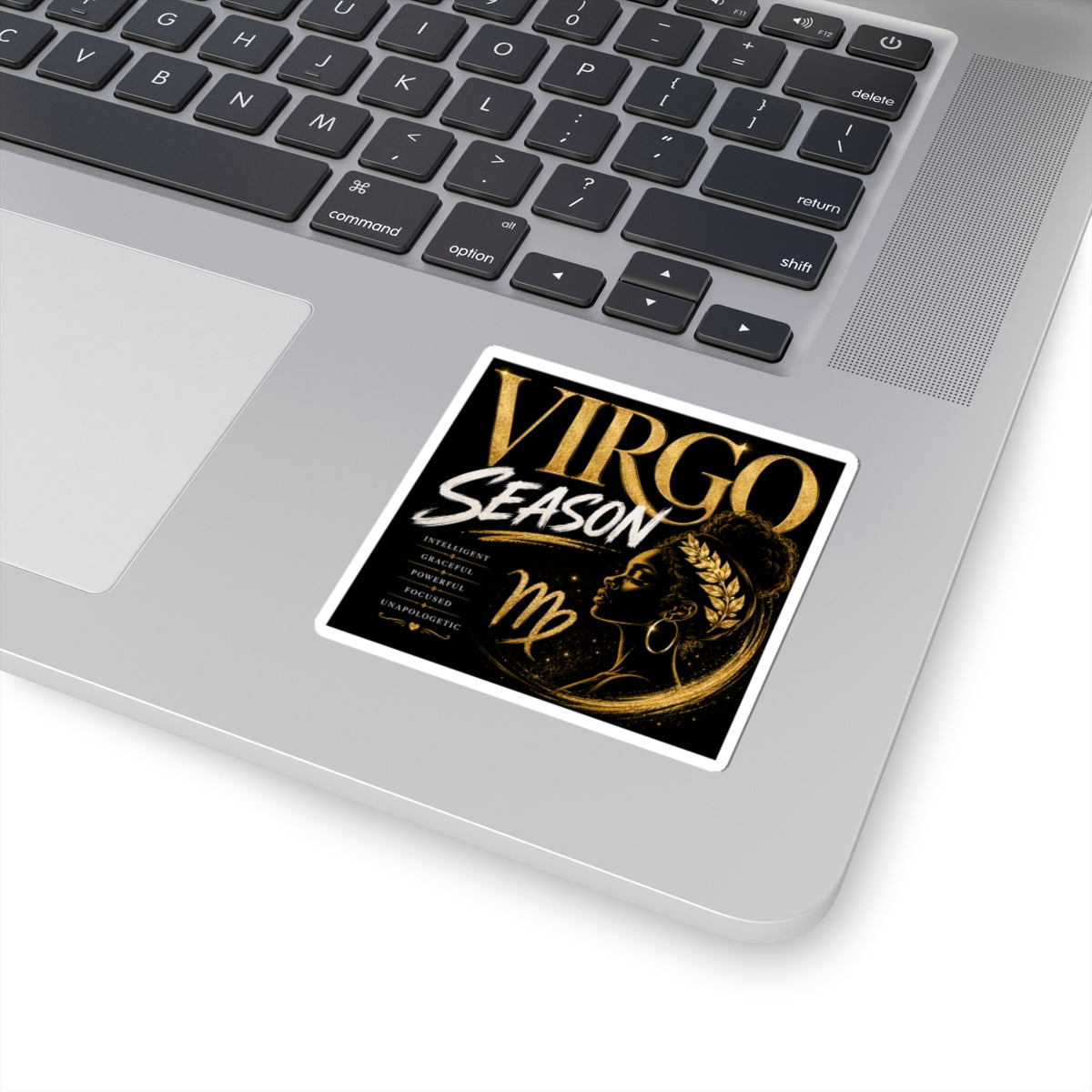 Virgo Season Kiss-Cut Sticker — Gold Zodiac Virgo Design
