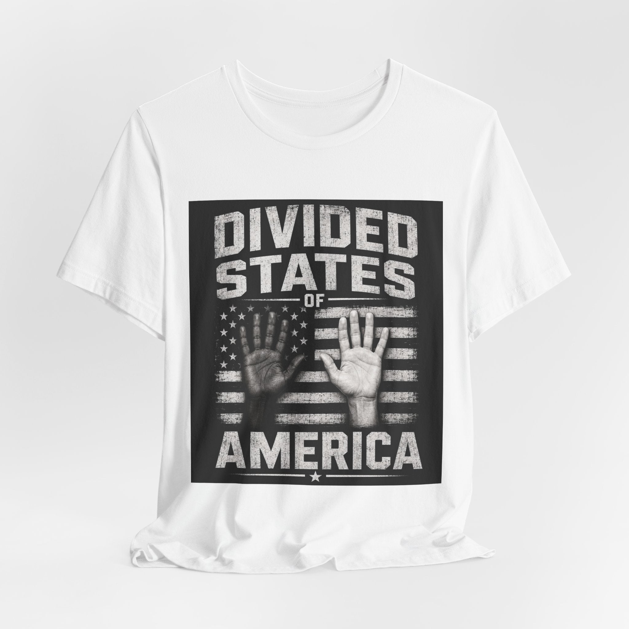 T-Shirt — "Divided States of America" Graphic Tee (Patriotic Social Commentary)