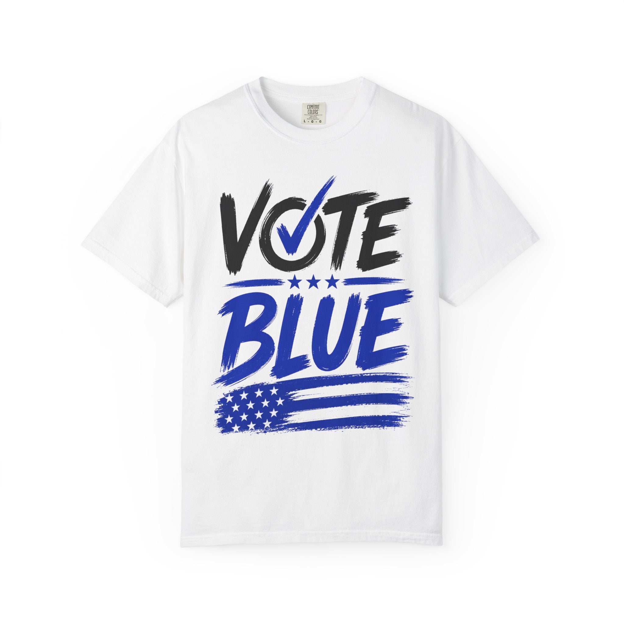 Vote Blue Tee — Garment-Dyed Vintage Style