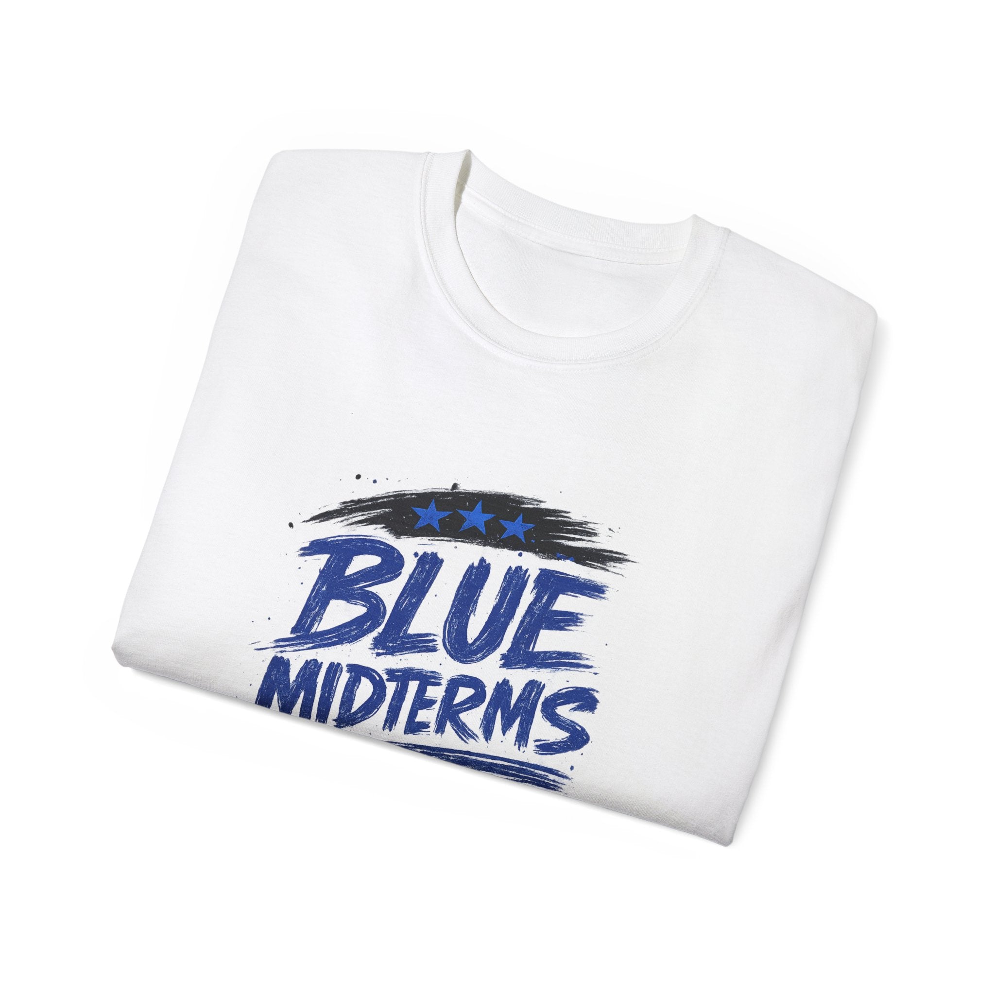 Blue Midterms Tee — Flag Brushstroke Graphic