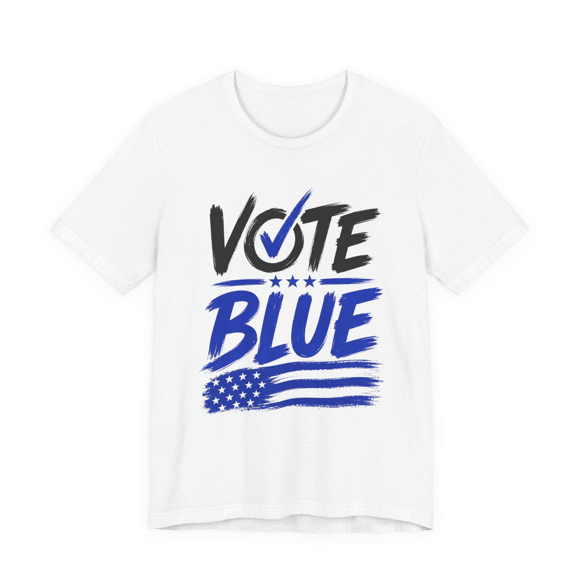 Vote Blue Tee — Brushstroke Graphic