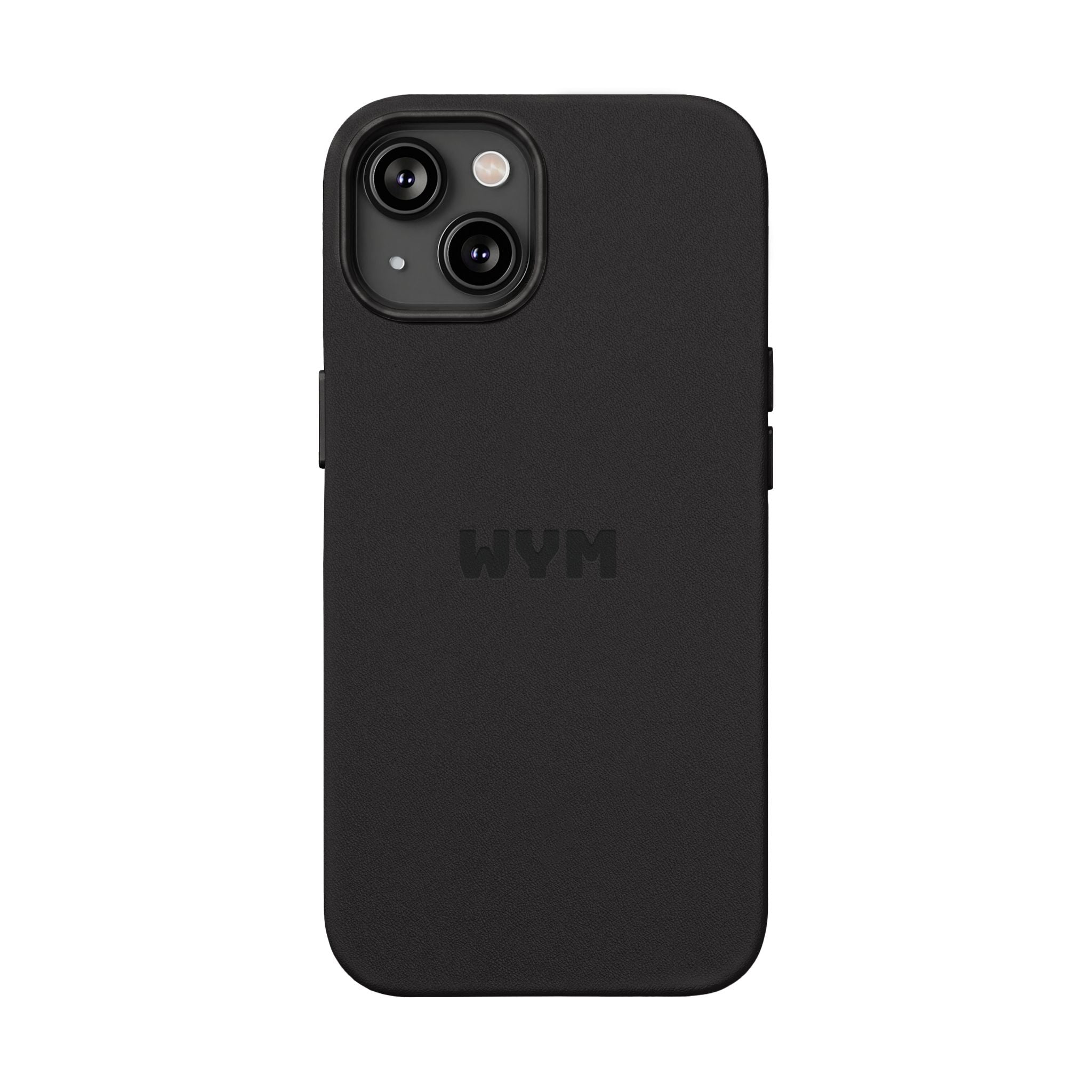 Engraved PU Leather Phone Case – Custom Monogrammed Black Cover