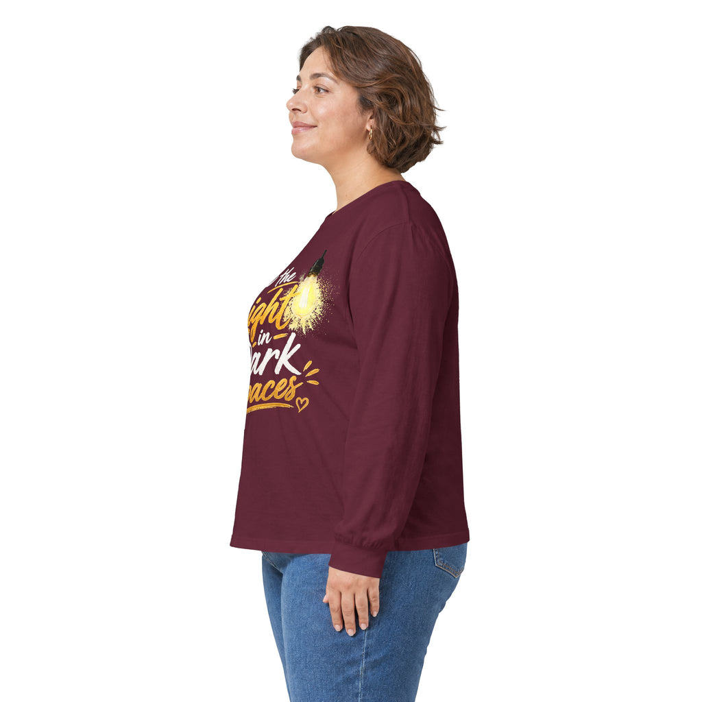 Wear Your Moment Unisex Inspirational Long Sleeve T-Shirt – Be the Light in Dark Spaces, Sizes S–4XL